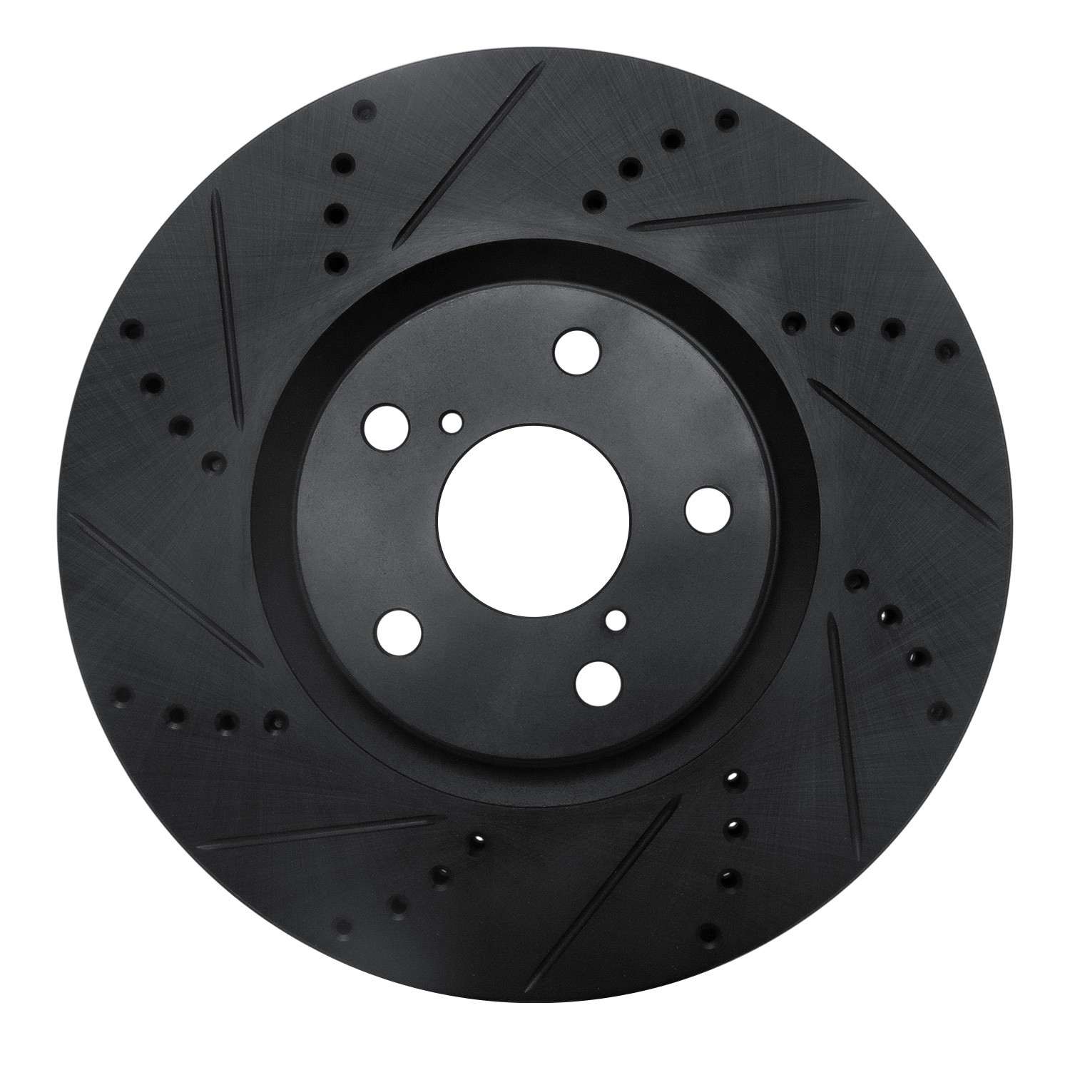 R1 Concepts 93-98 Toyota Supra Right Front Drilled & Slotted Black Brake Rotor