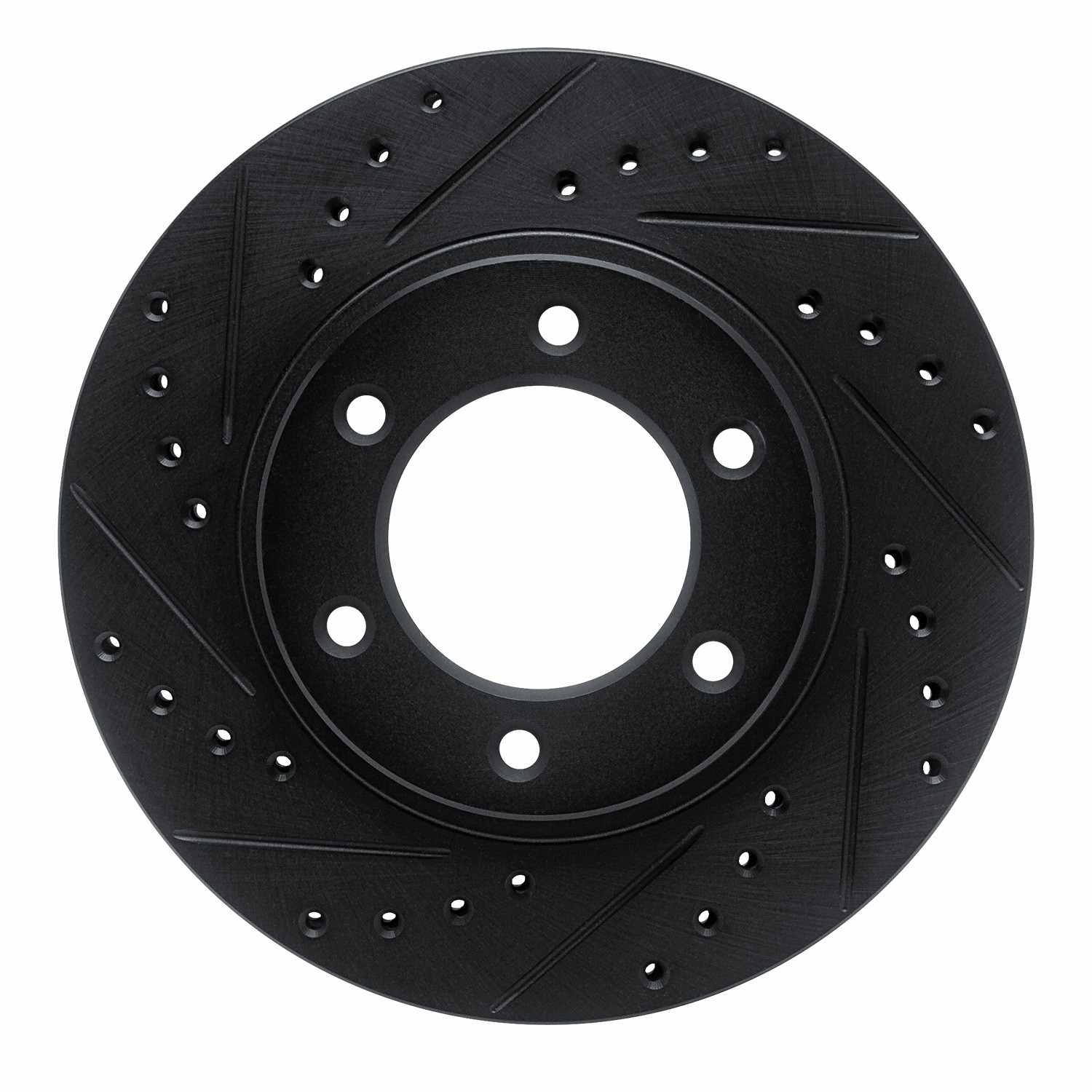 R1 Concepts 93-98 Toyota T100 Front Left Drilled & Slotted Black Brake Rotor