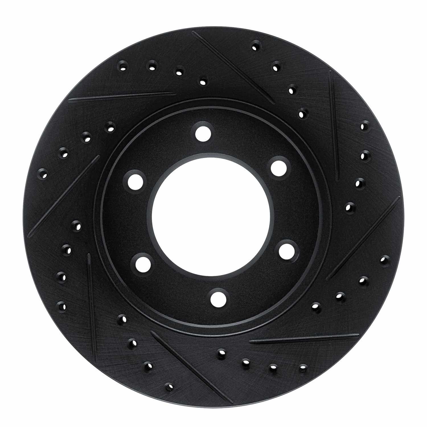 R1 Concepts 93-98 Toyota T100 Front Right Drilled & Slotted Black Brake Rotor