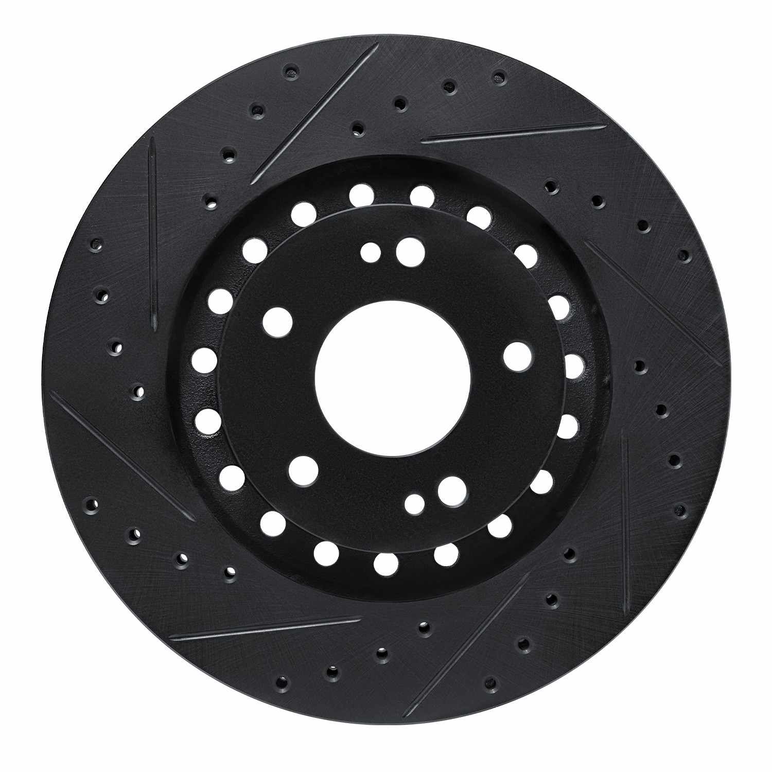 R1 Concepts 93-99 Dodge STEALTH Front Left Drilled & Slotted Black Brake Rotor