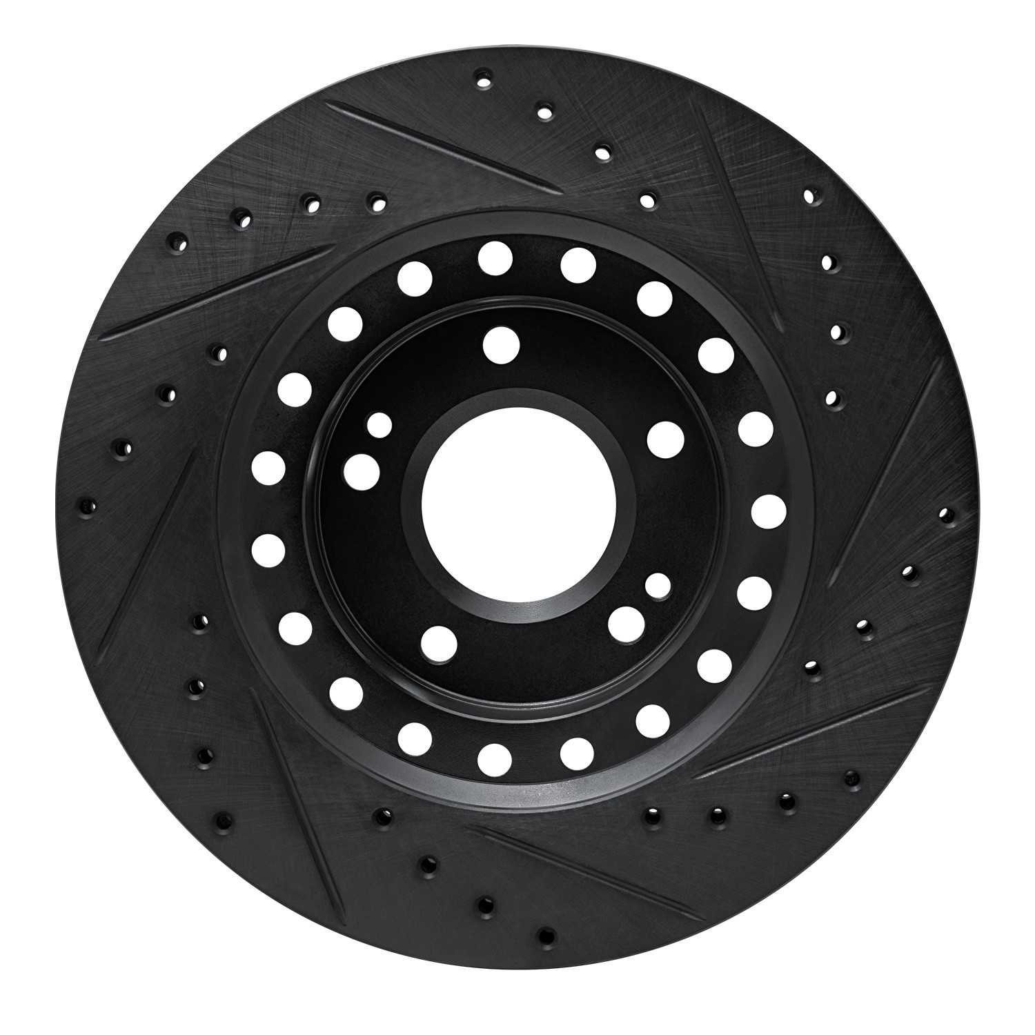 R1 Concepts 93-99 Dodge STEALTH Front Left Drilled & Slotted Black Brake Rotor - Image 2