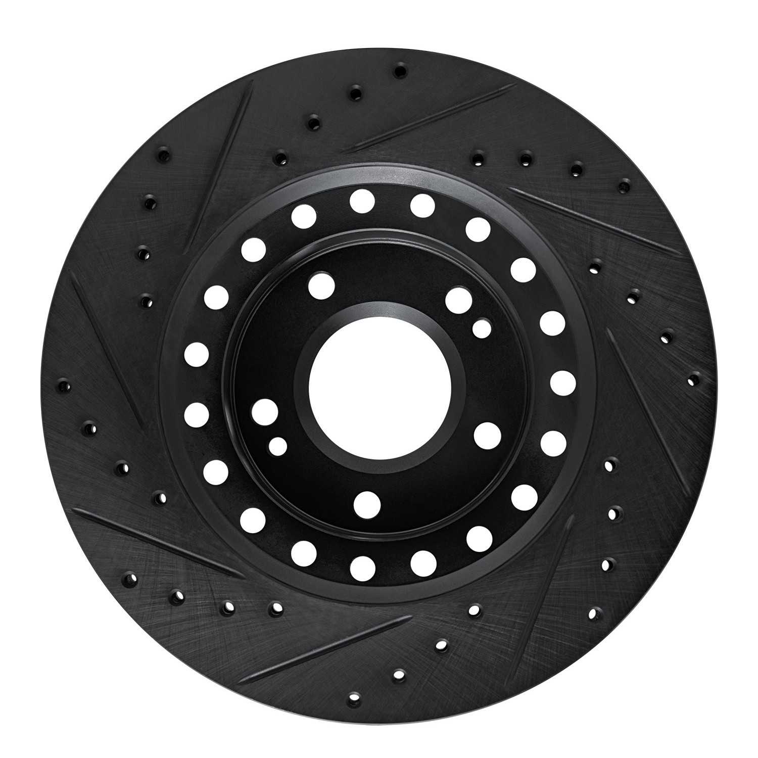 R1 Concepts 93-99 Dodge STEALTH Front Right Drilled & Slotted Black Brake Rotor - Image 2