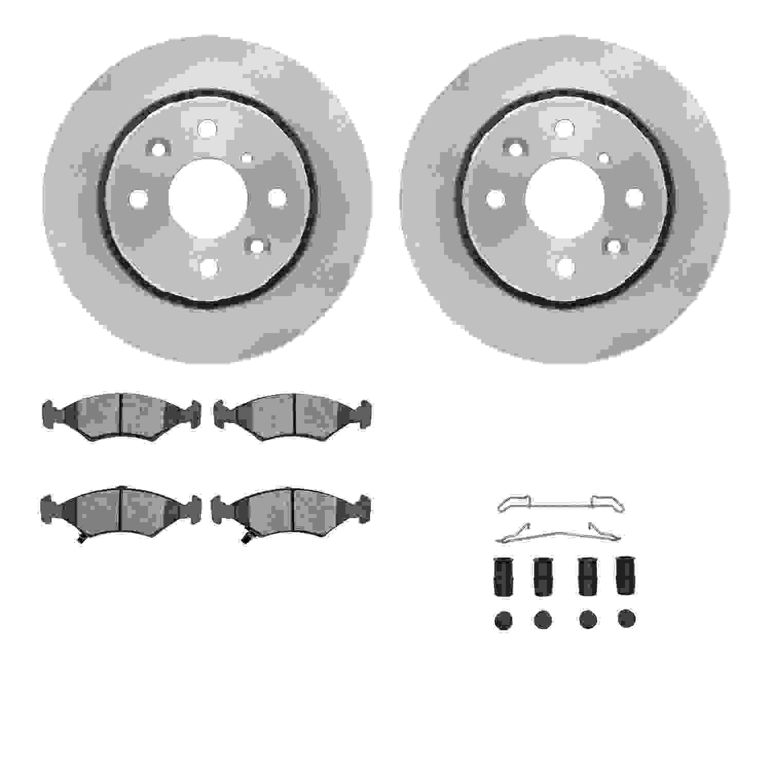 R1 Concepts 94-00 Kia Sephia Front Brake Rotor Set w/Ceramic Pads and Hardware