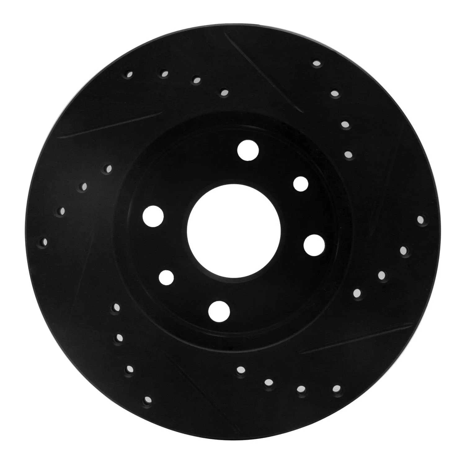 R1 Concepts 94-00 Kia Spectra Front Left Drilled & Slotted Black Brake Rotor - Image 2