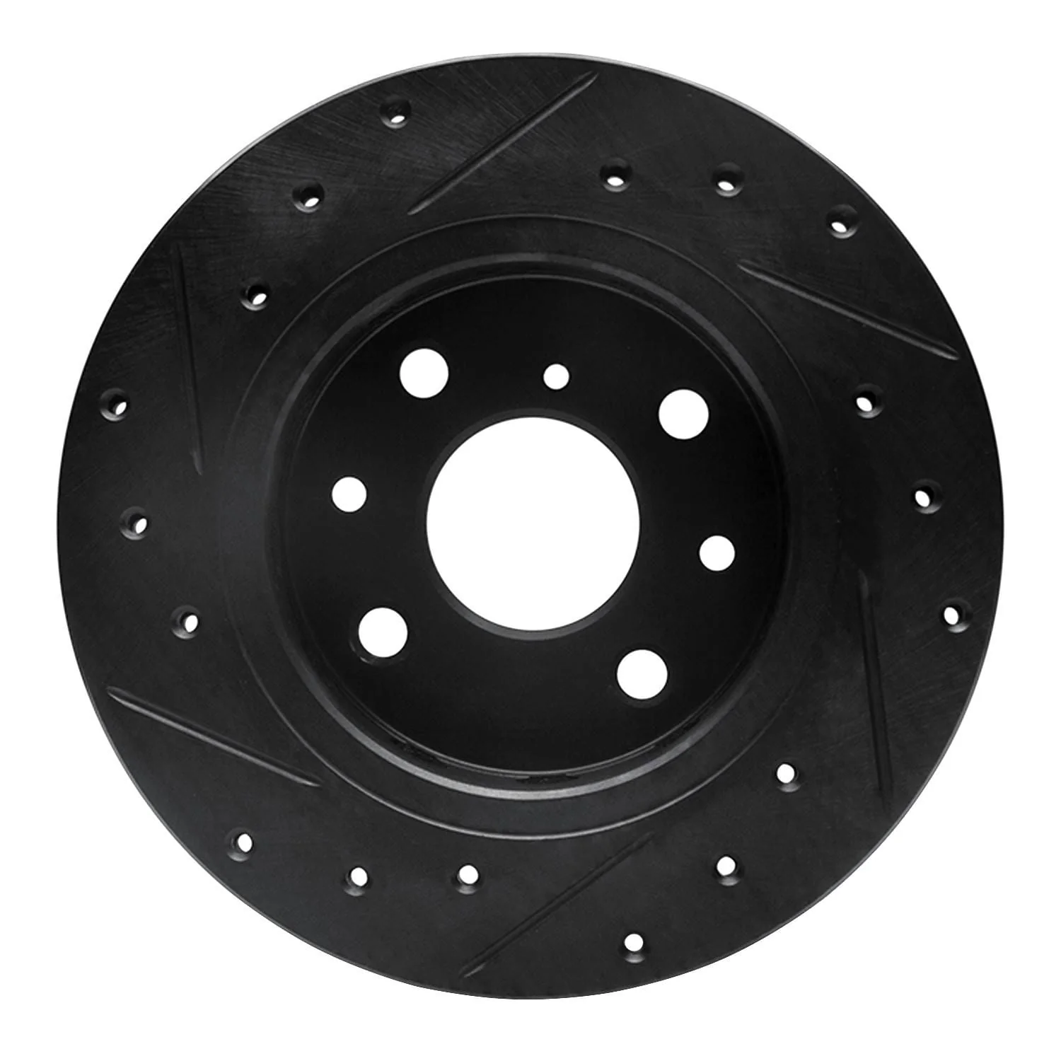 R1 Concepts 94-00 Kia Spectra Front Right Drilled & Slotted Black Brake Rotor - Image 2