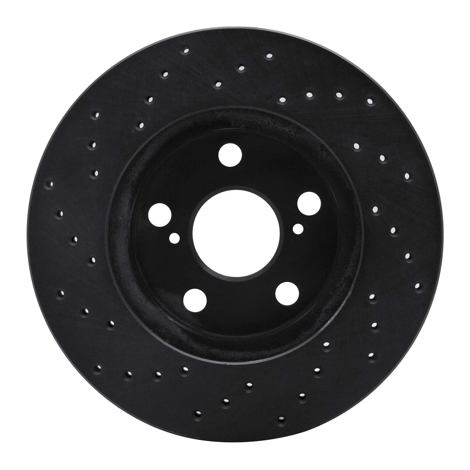 R1 Concepts 94-00 Toyota Celica Front Right Drilled Black Brake Rotor - Image 2