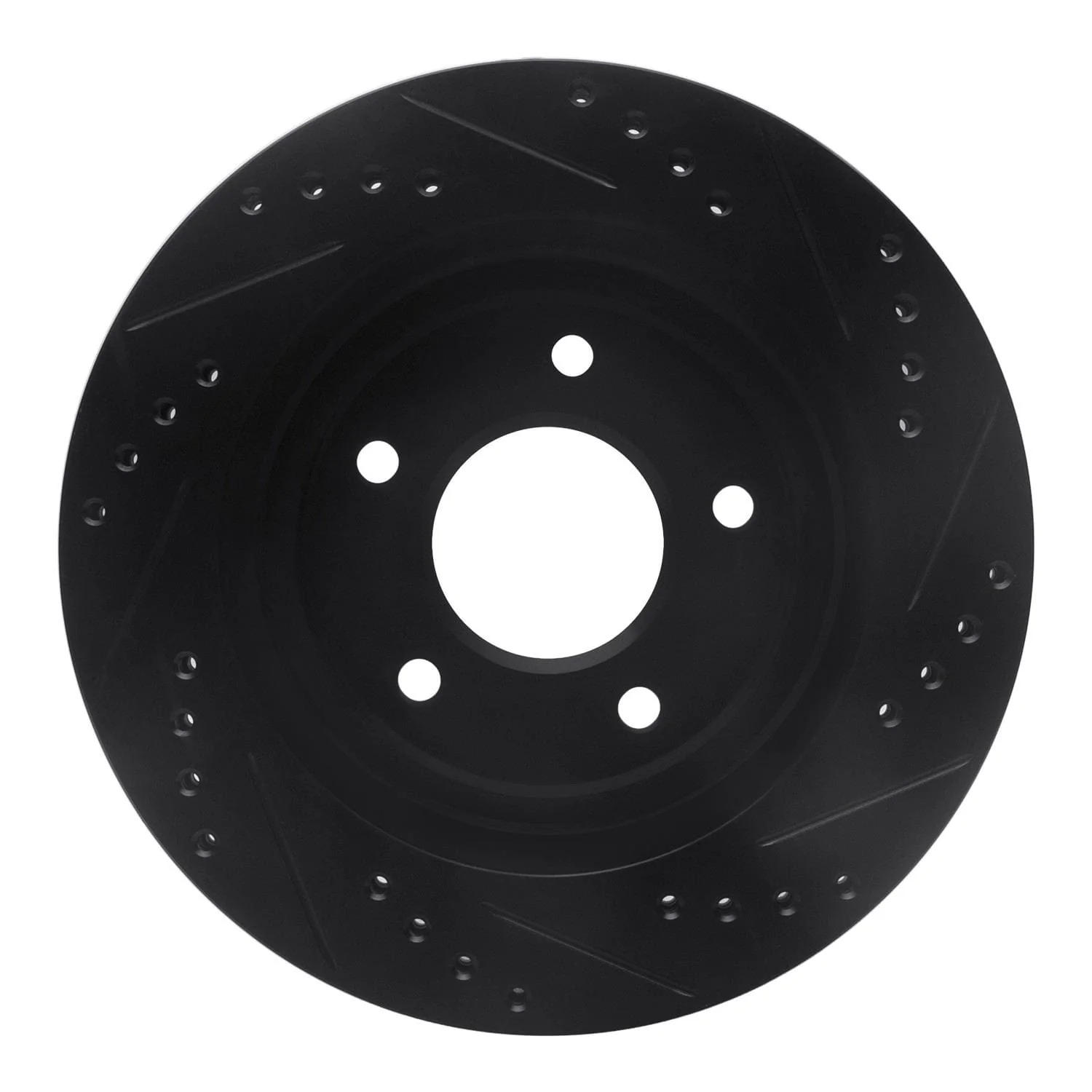 R1 Concepts 94-01 Buick Regal Front Left Drilled & Slotted Black Brake Rotor - Image 2