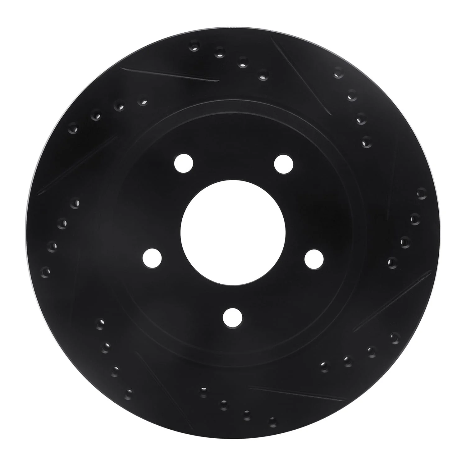 R1 Concepts 94-01 Buick Regal Front Right Drilled & Slotted Black Brake Rotor