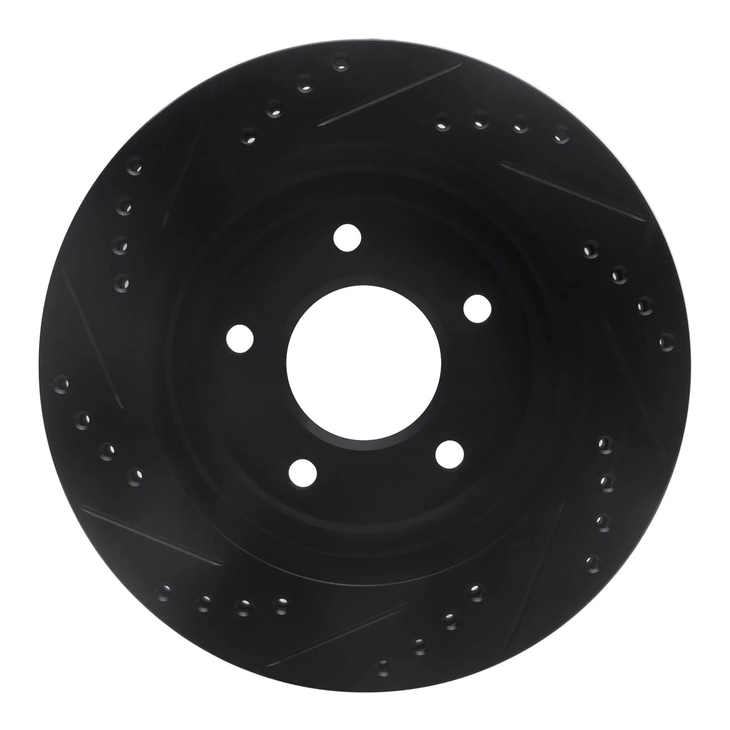 R1 Concepts 94-01 Buick Regal Front Right Drilled & Slotted Black Brake Rotor - Image 2