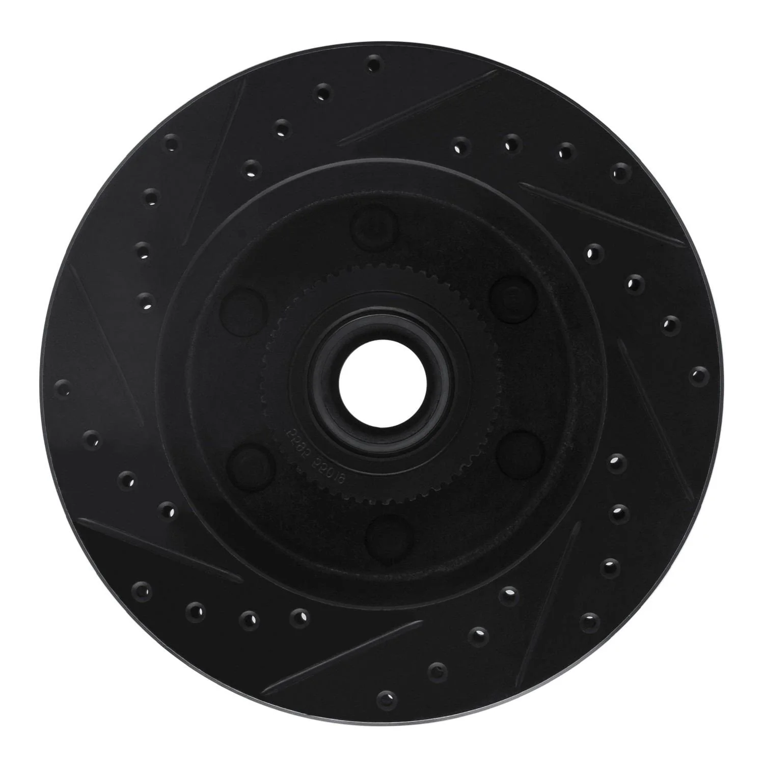 R1 Concepts 94-02 Chevrolet C2500 Front Right Drilled & Slotted Black Brake Rotor - Image 2