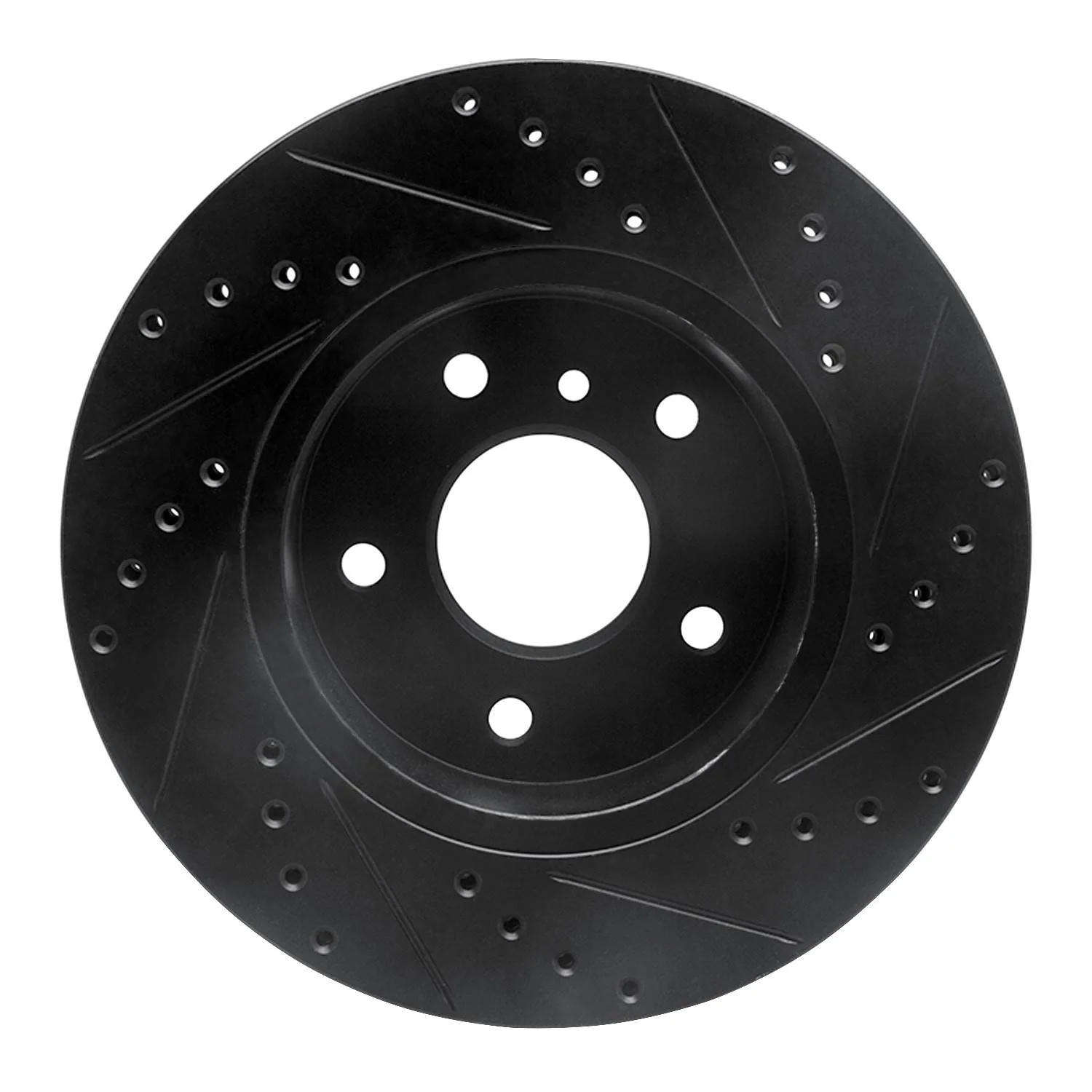 R1 Concepts 94-02 Land Rover Range Rover Front Left Drilled & Slotted Black Brake Rotor - Image 2