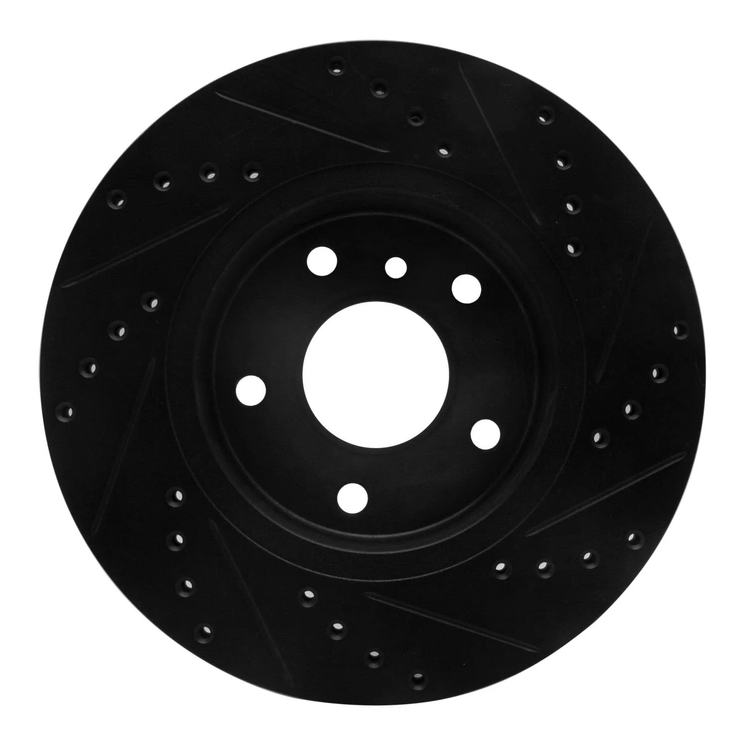 R1 Concepts 94-02 Land Rover Range Rover Front Right Drilled & Slotted Black Brake Rotor - Image 2