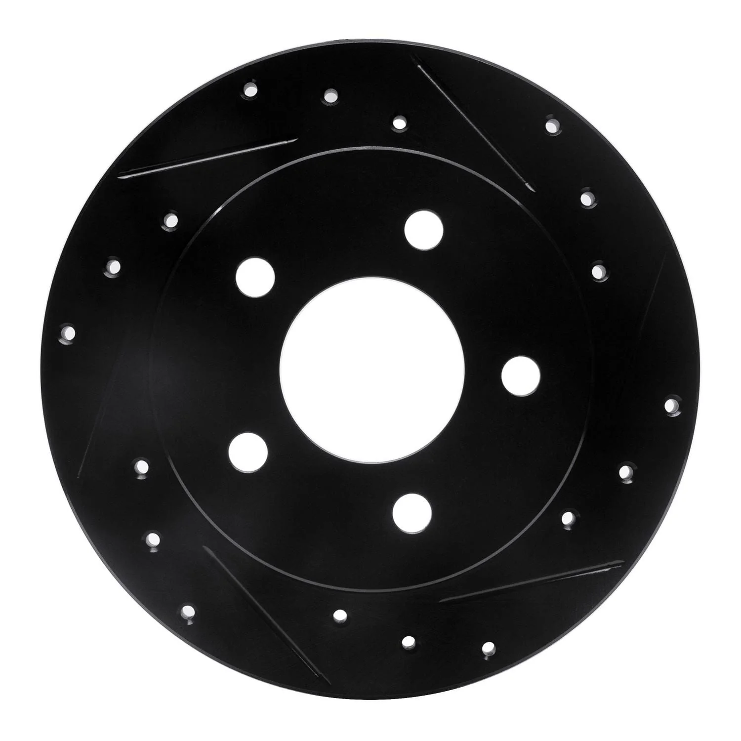 R1 Concepts 94-04 Ford Mustang Rear Right Drilled & Slotted Black Brake Rotor