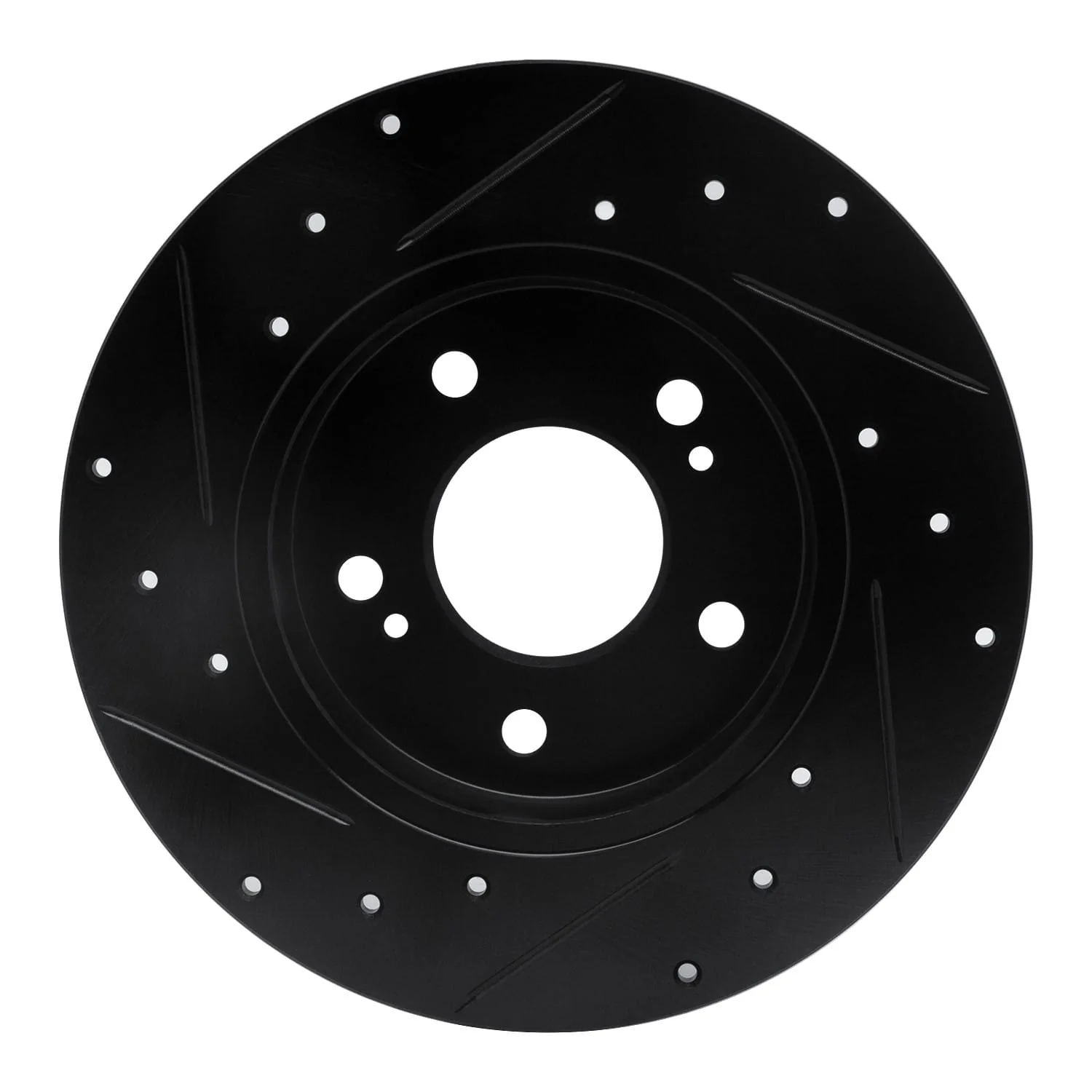 R1 Concepts 94-04 Infiniti I30 Rear Right Drilled & Slotted Black Brake Rotor - Image 2