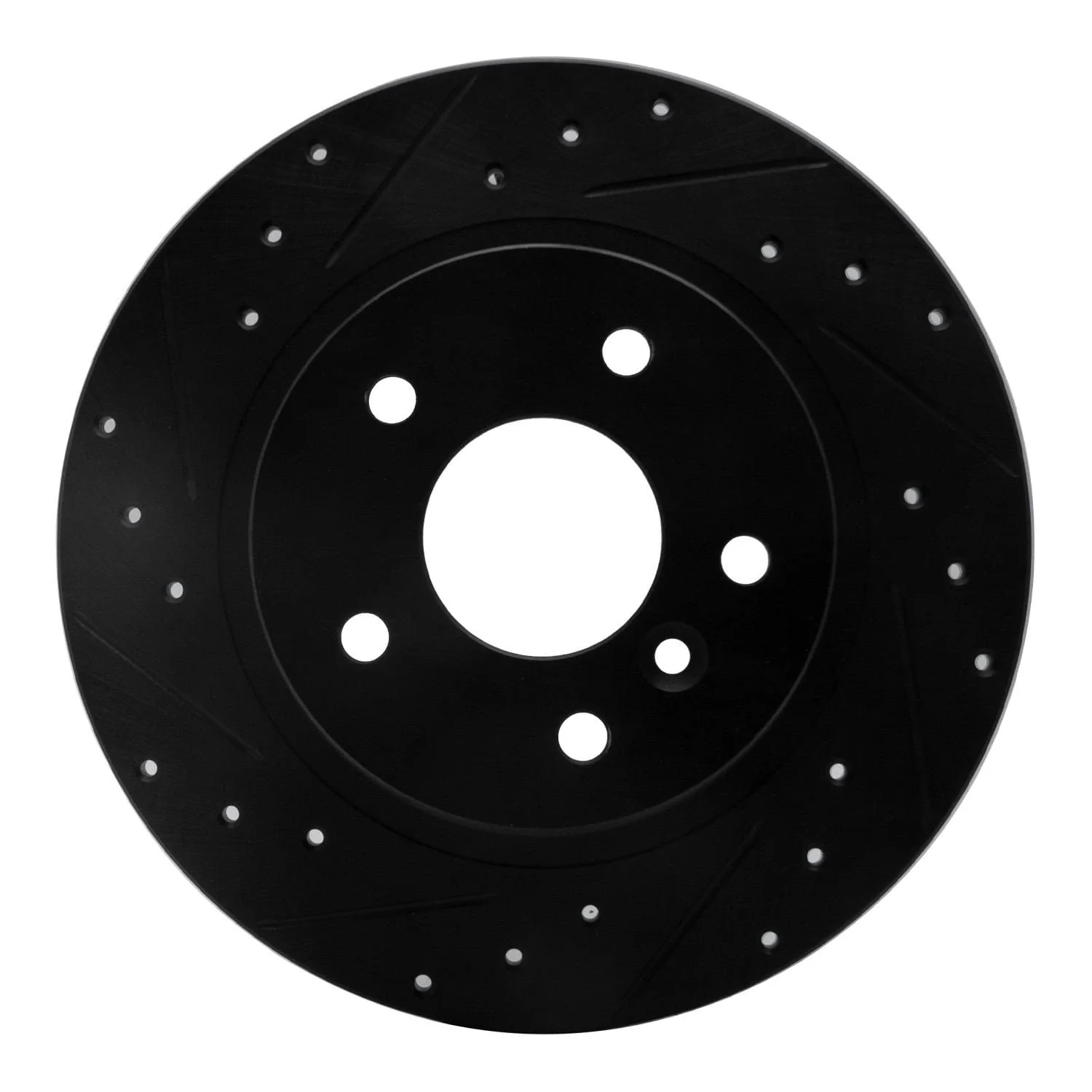 R1 Concepts 94-04 Land Rover Discovery Rear Left Drilled & Slotted Black Brake Rotor