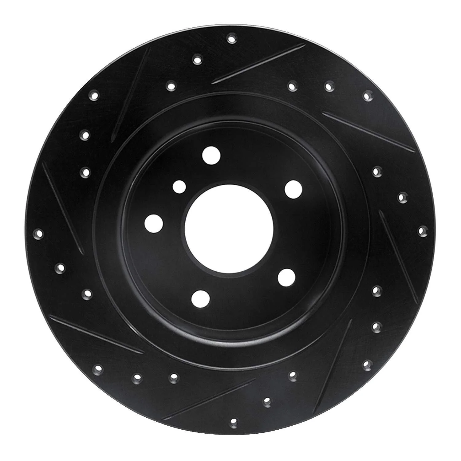 R1 Concepts 94-04 Land Rover Discovery Rear Right Drilled & Slotted Black Brake Rotor - Image 2