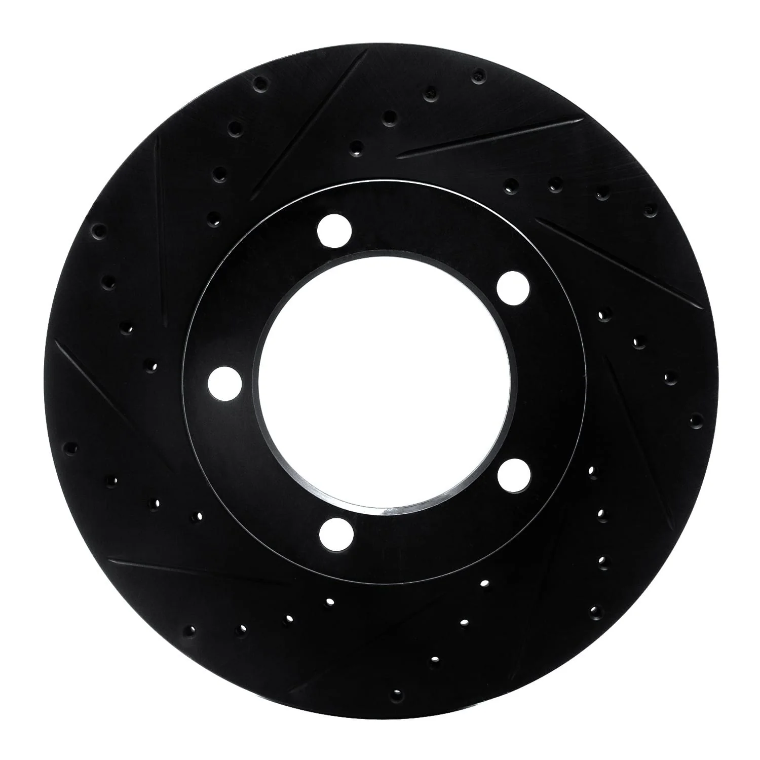 R1 Concepts 94-06 Workhorse 500Lb Gvw) Front Left Drilled & Slotted Black Brake Rotor