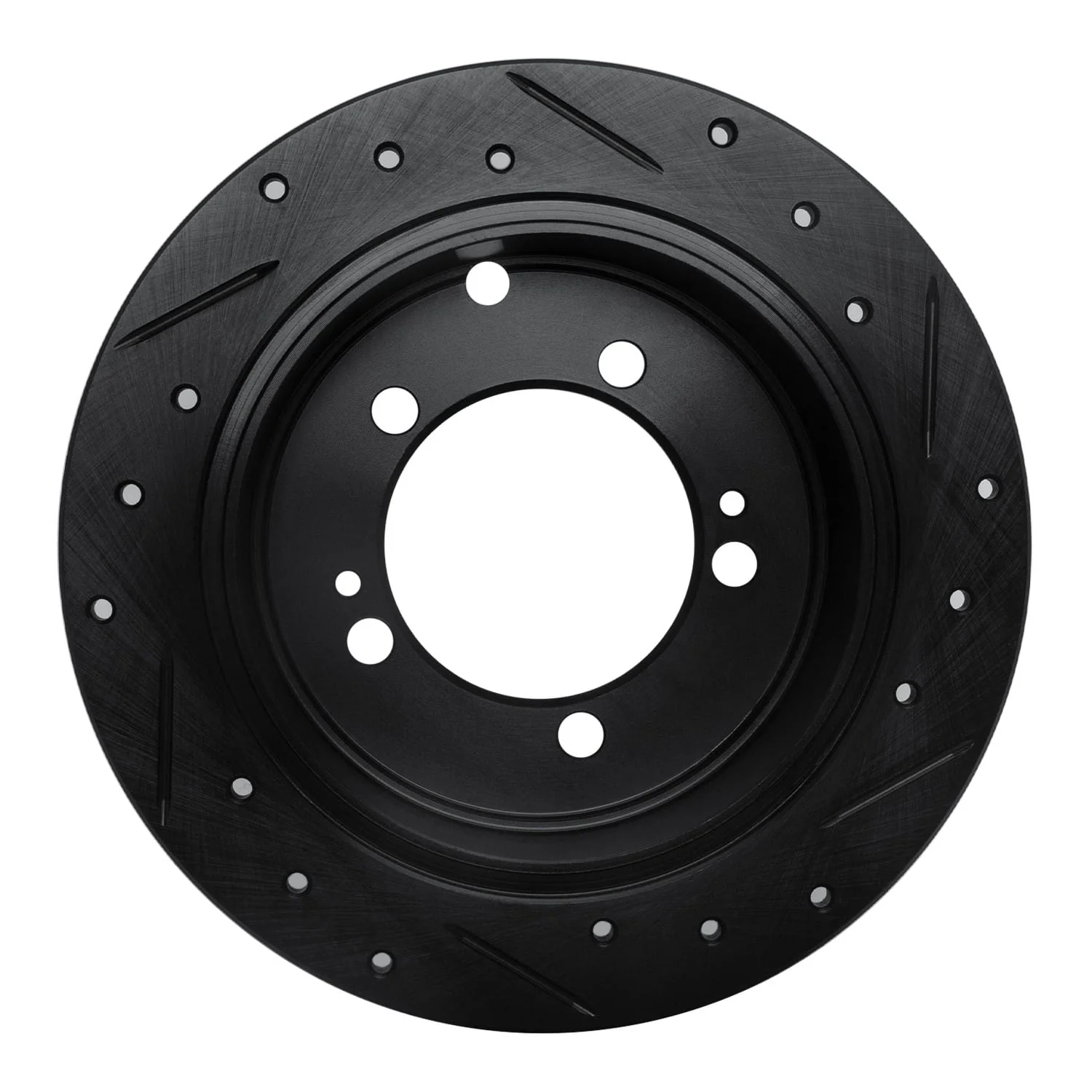 R1 Concepts 94-07 Chrysler SEBRING Rear Left Drilled & Slotted Black Brake Rotor - Image 2