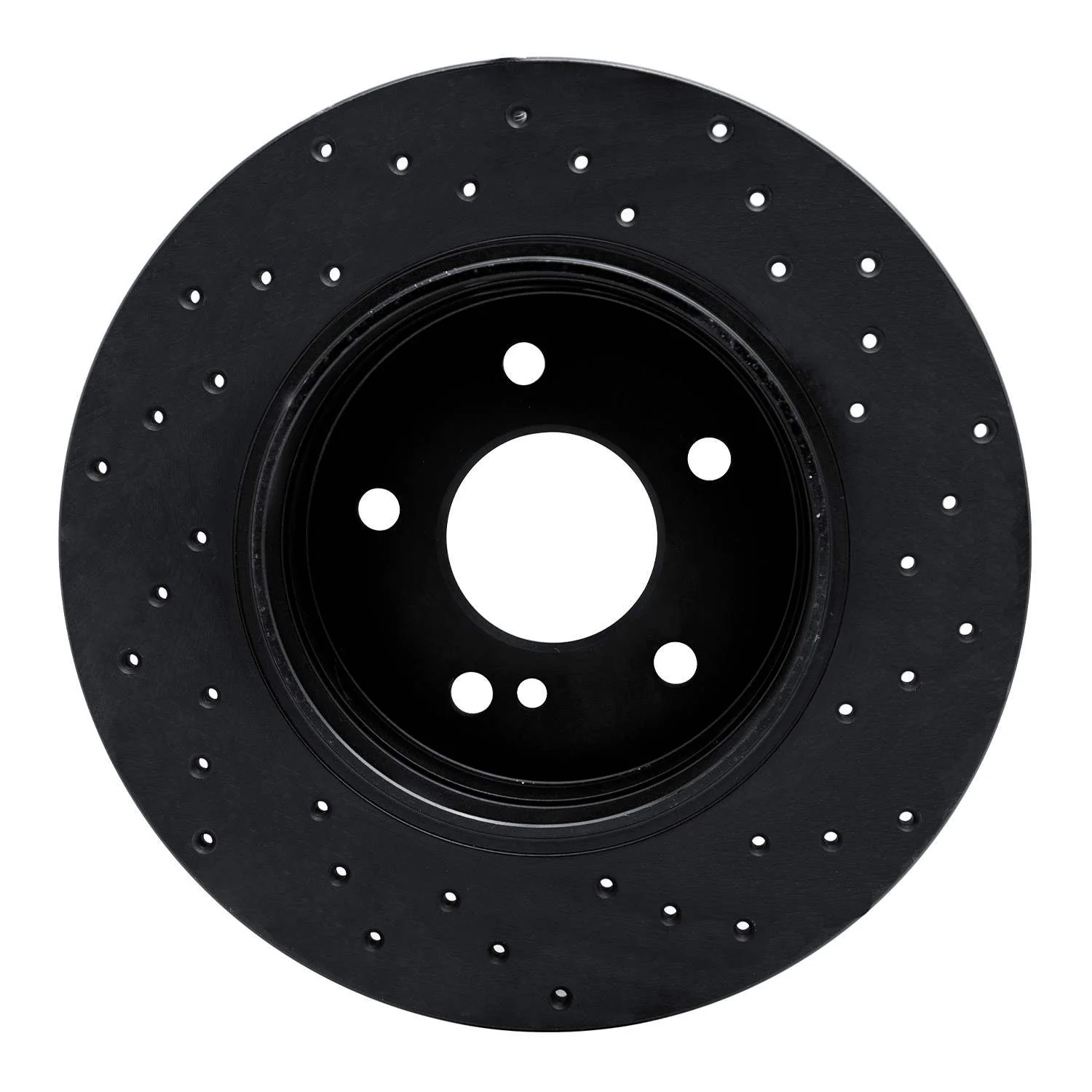 R1 Concepts 94-11 Mercedes-Benz C230 Rear Left Drilled Black Brake Rotor - Image 2