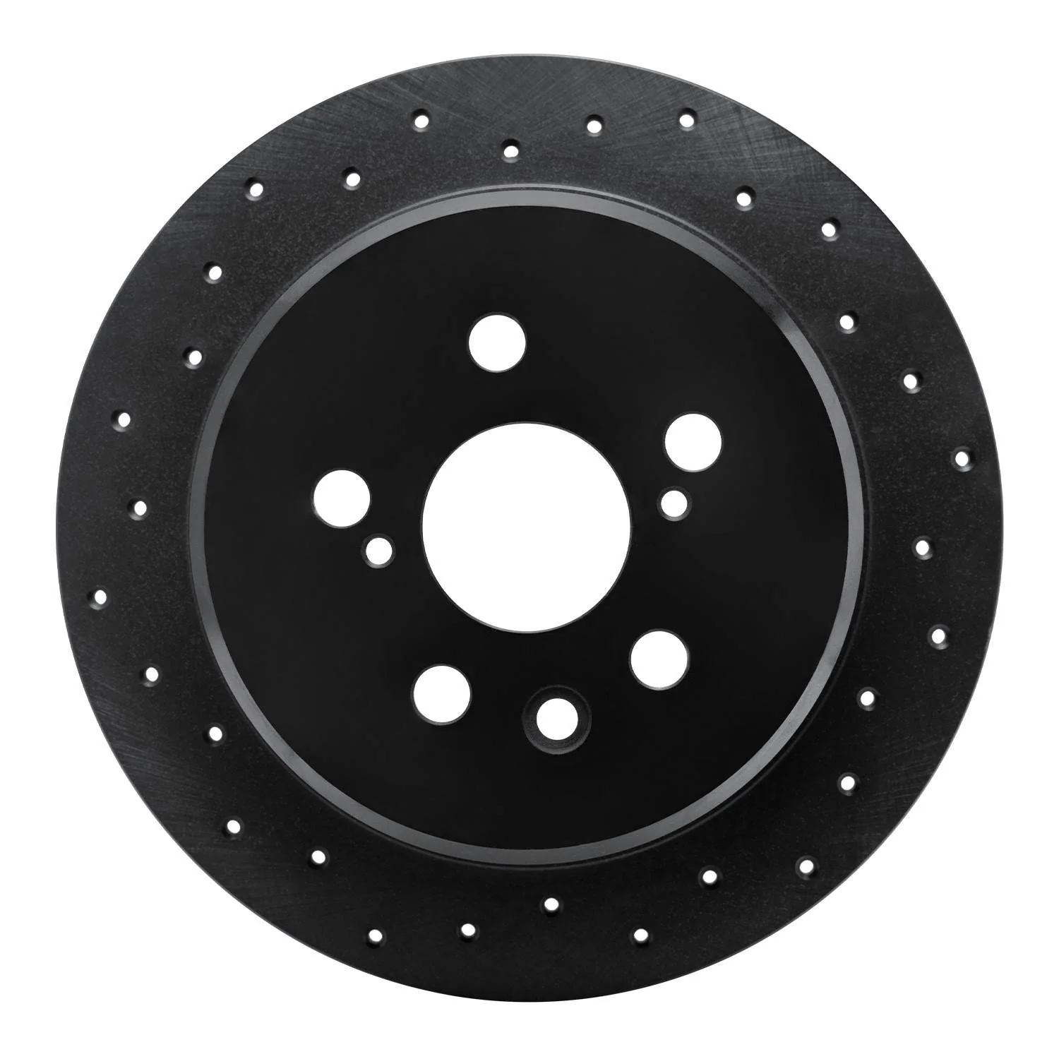 R1 Concepts 94-95 Toyota Celica Rear Left Drilled Black Brake Rotor