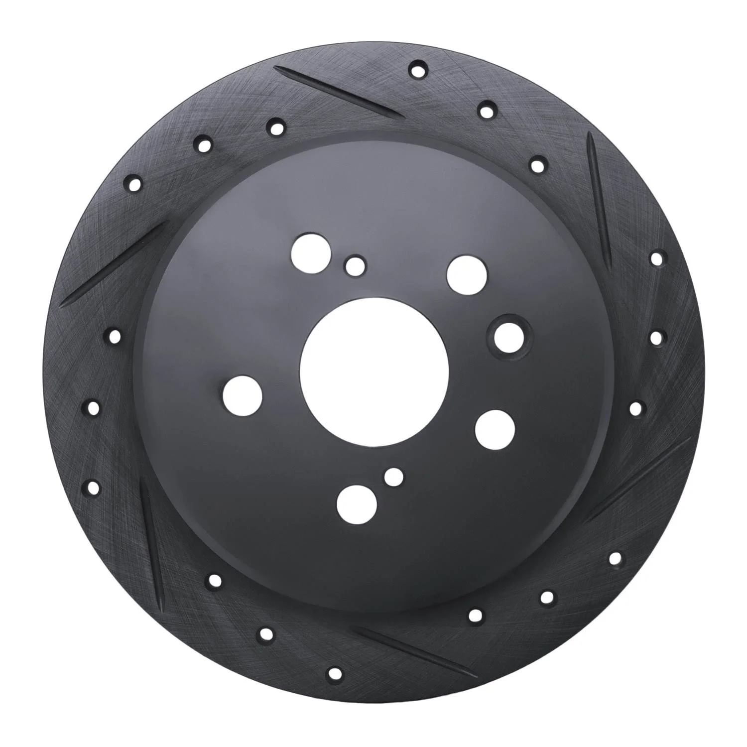 R1 Concepts 94-95 Toyota Celica Rear Right Drilled & Slotted Black Brake Rotor