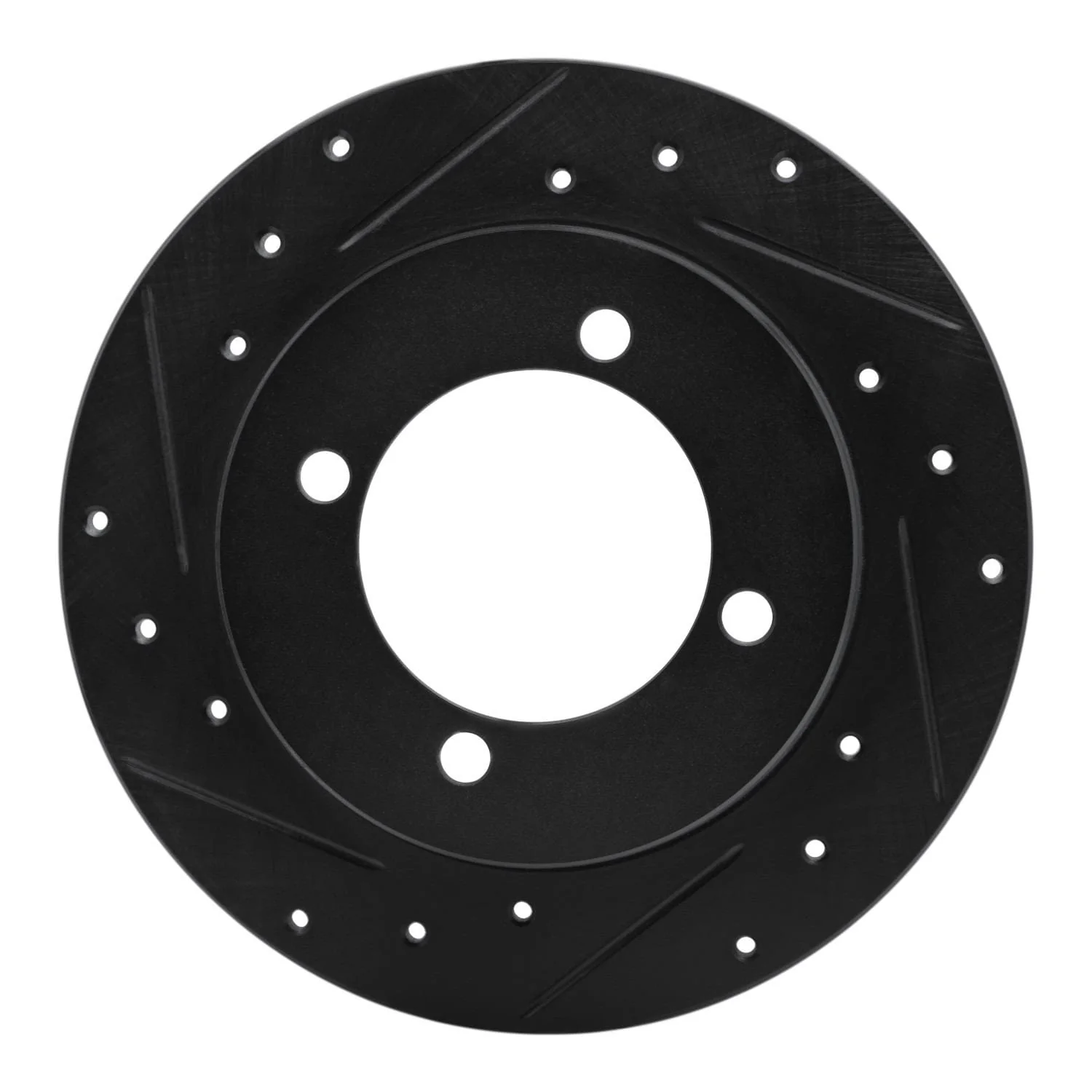 R1 Concepts 94-96 Hyundai Elantra Rear Left Drilled & Slotted Black Brake Rotor