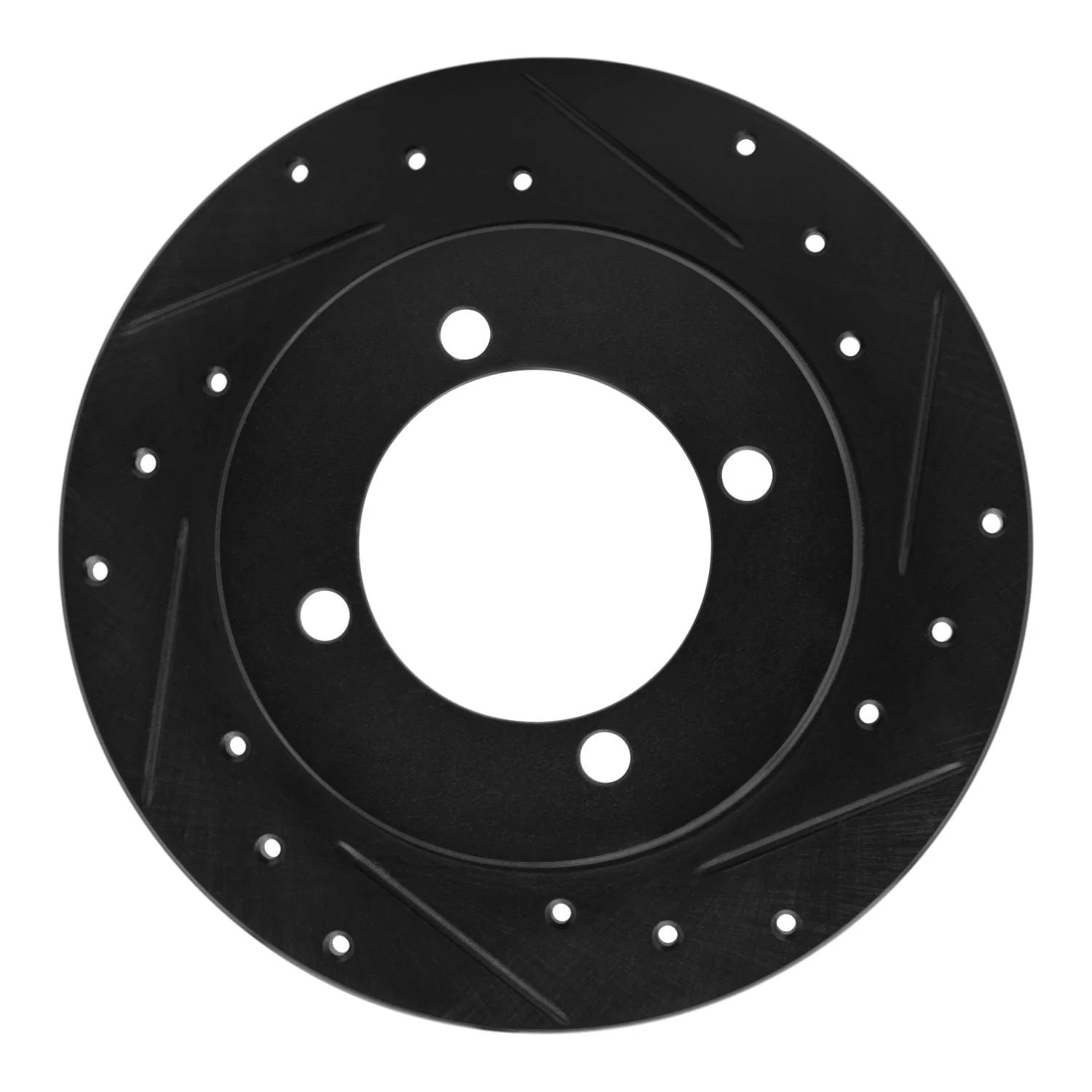 R1 Concepts 94-96 Hyundai Elantra Rear Right Drilled & Slotted Black Brake Rotor