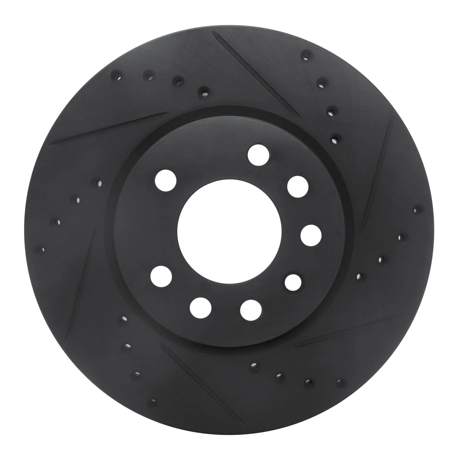 R1 Concepts 94-96 Saab 900 Front Right Drilled & Slotted Black Brake Rotor