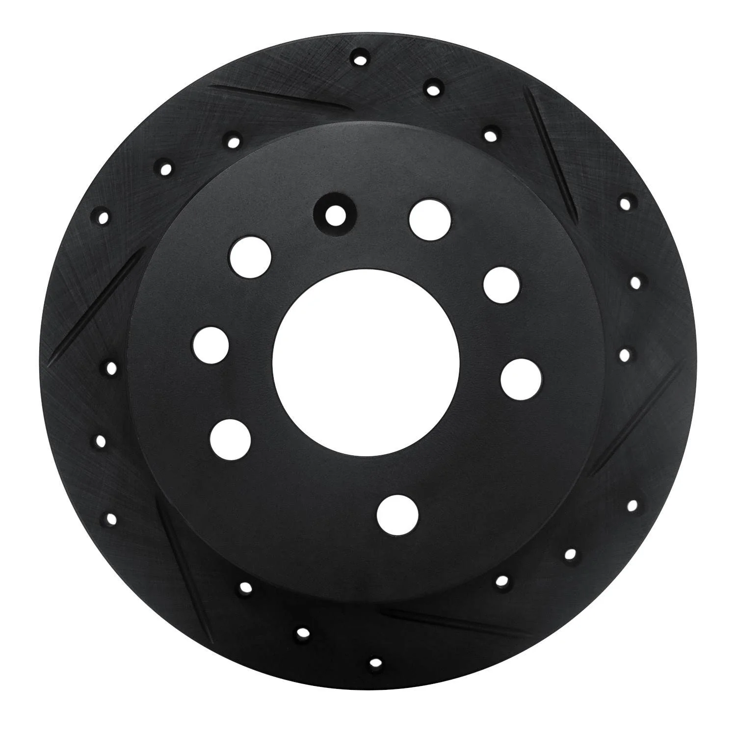 R1 Concepts 94-96 Saab 900 Rear Right Drilled & Slotted Black Brake Rotor
