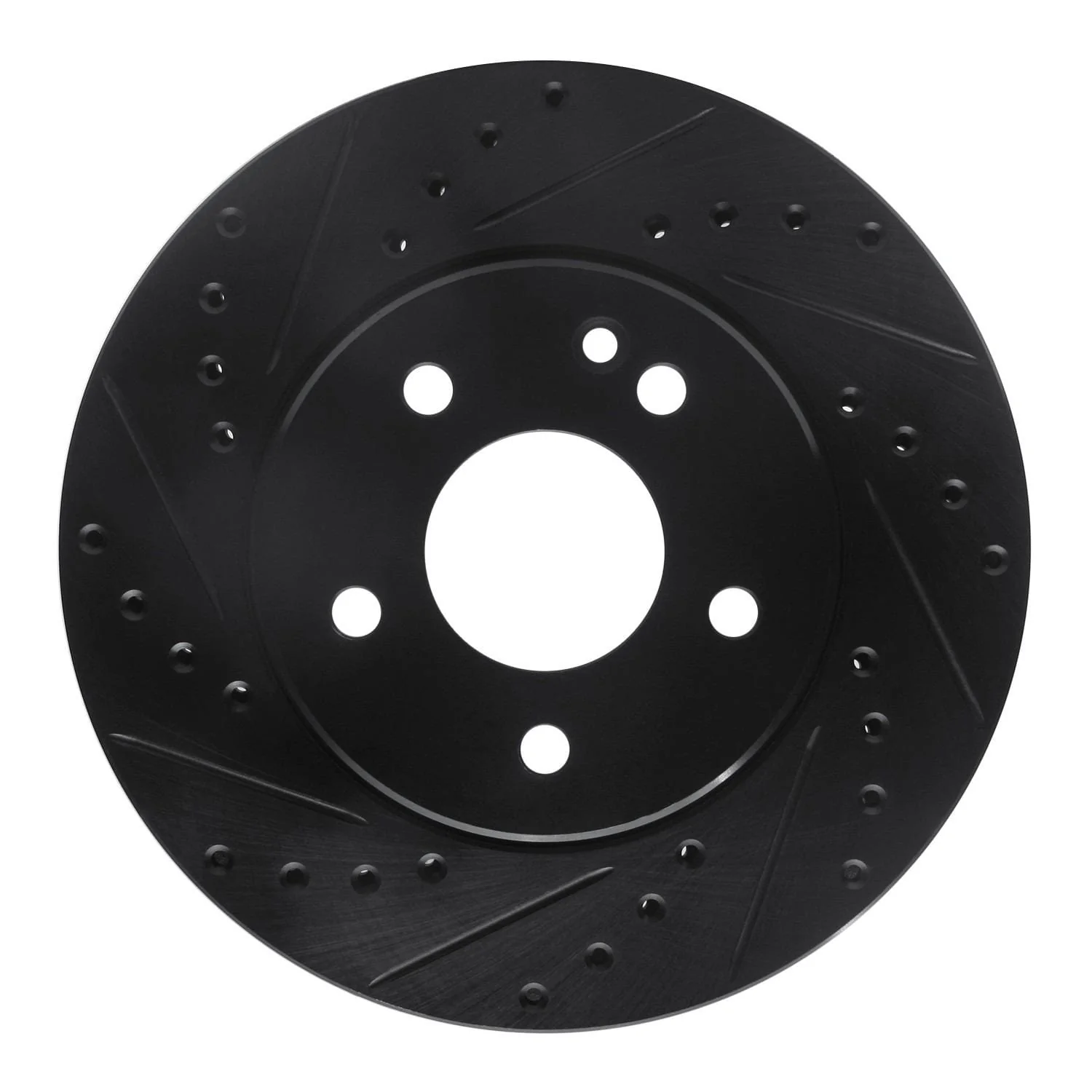 R1 Concepts 94-97 Mercedes-Benz C280 Front Left Drilled & Slotted Black Brake Rotor