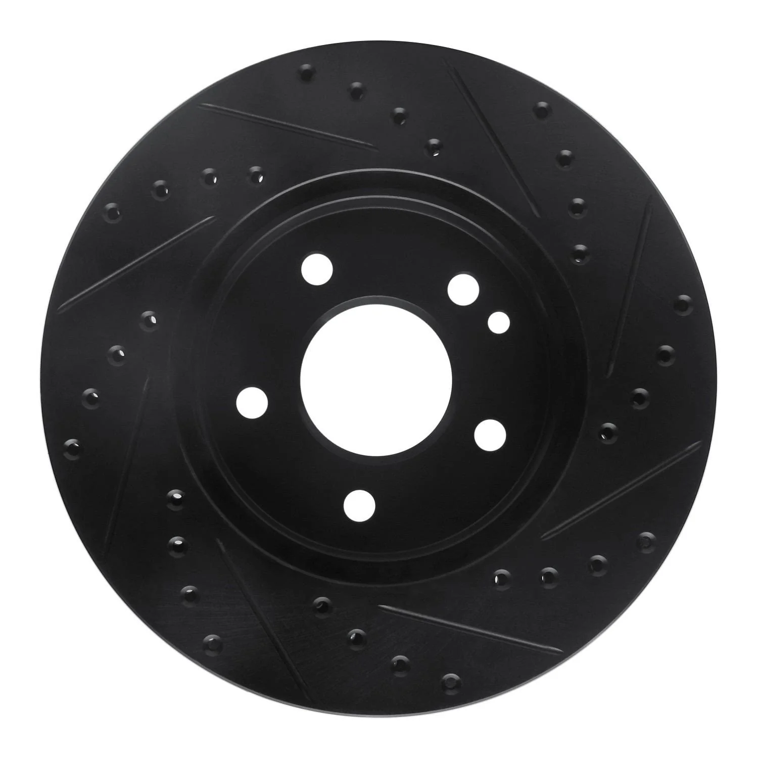 R1 Concepts 94-97 Mercedes-Benz C280 Front Left Drilled & Slotted Black Brake Rotor - Image 2
