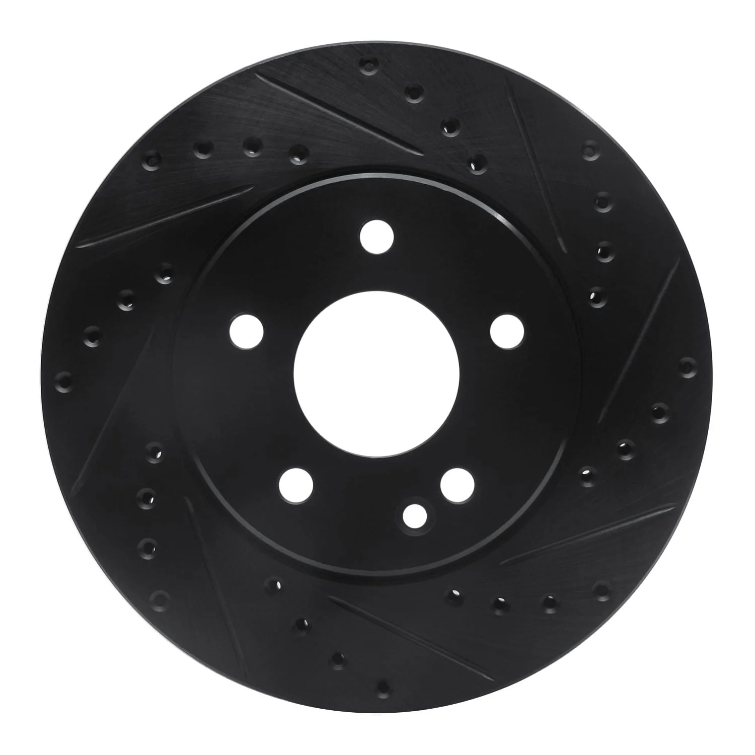 R1 Concepts 94-97 Mercedes-Benz C280 Front Right Drilled & Slotted Black Brake Rotor