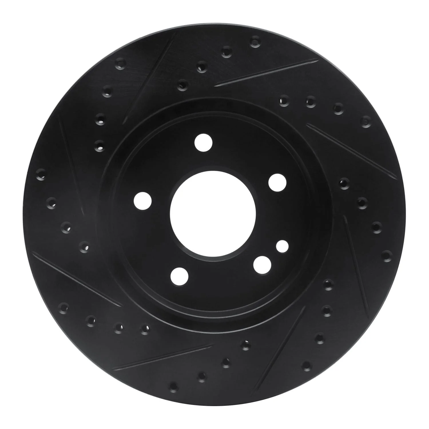 R1 Concepts 94-97 Mercedes-Benz C280 Front Right Drilled & Slotted Black Brake Rotor - Image 2