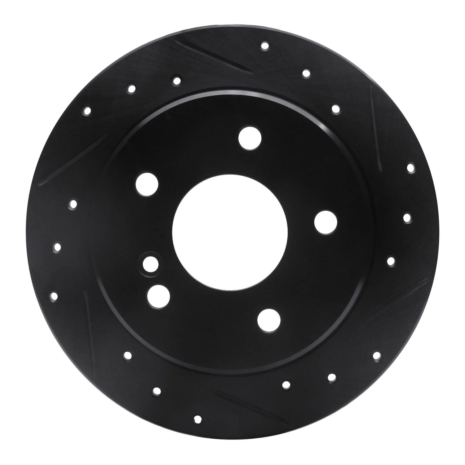 R1 Concepts 94-98 Mercedes-Benz C220 Rear Right Drilled & Slotted Black Brake Rotor