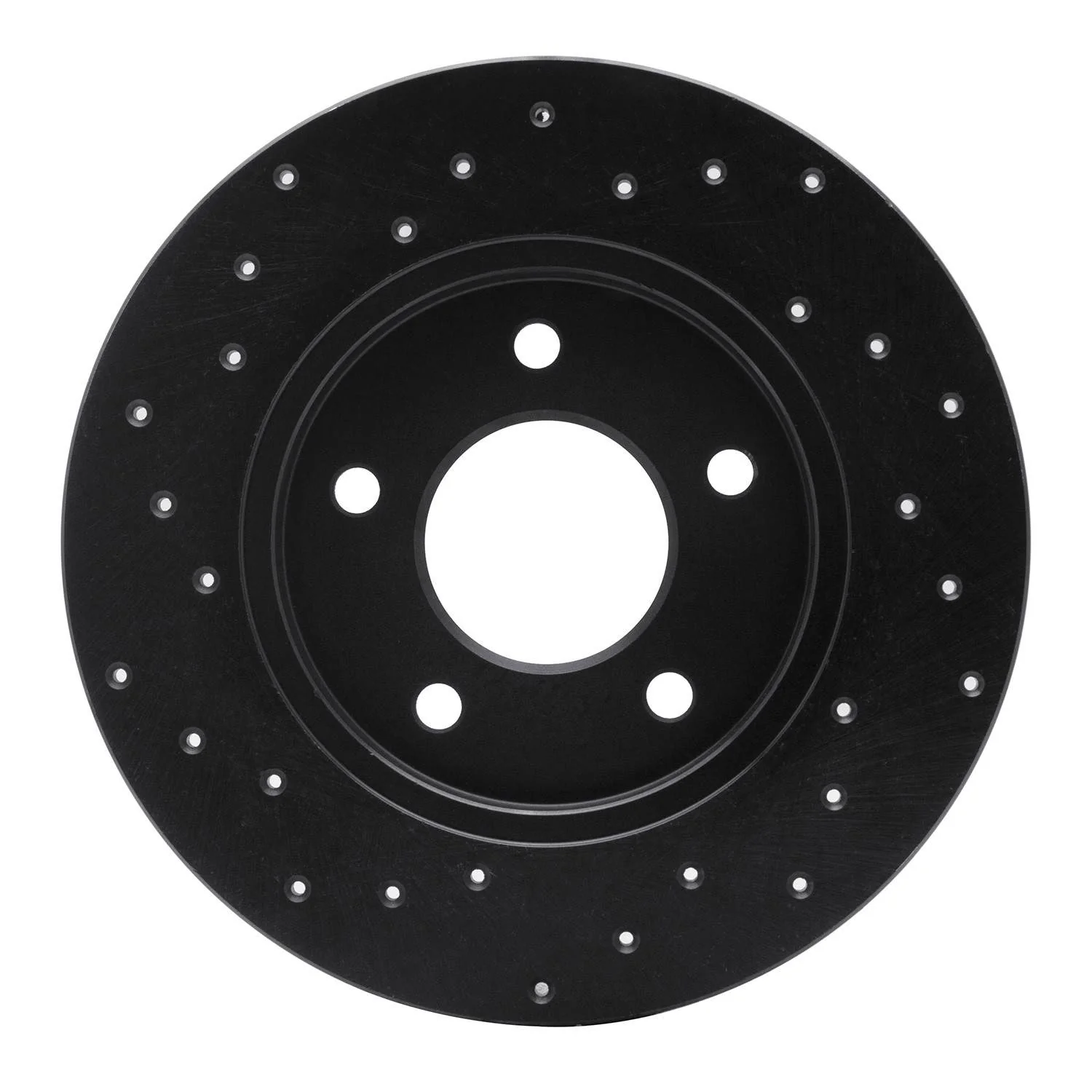 R1 Concepts 94-99 Buick Cutlass Supreme Rear Right Drilled Black Brake Rotor - Image 2