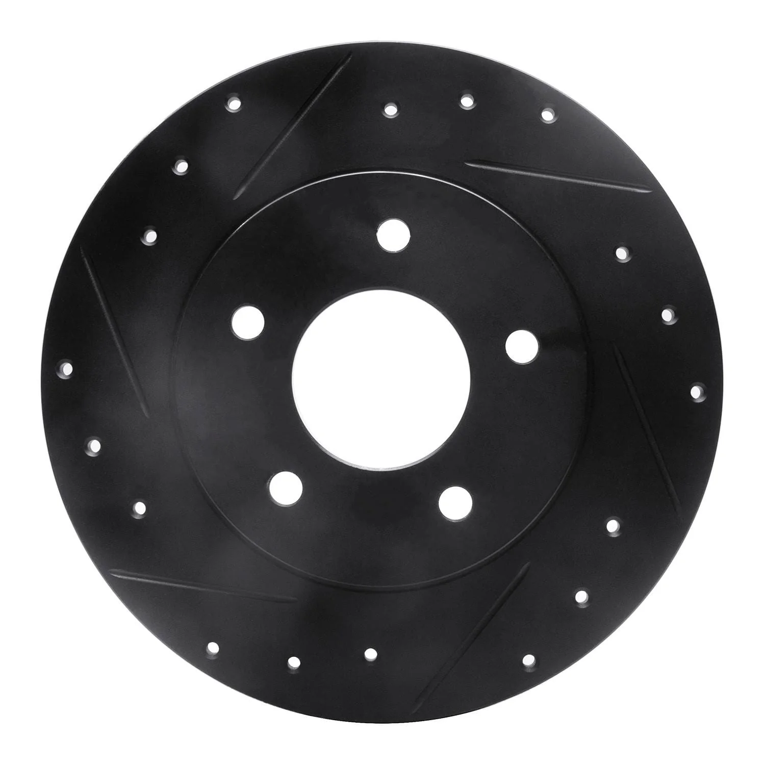 R1 Concepts 94-99 Buick Regal Rear Left Drilled & Slotted Black Brake Rotor
