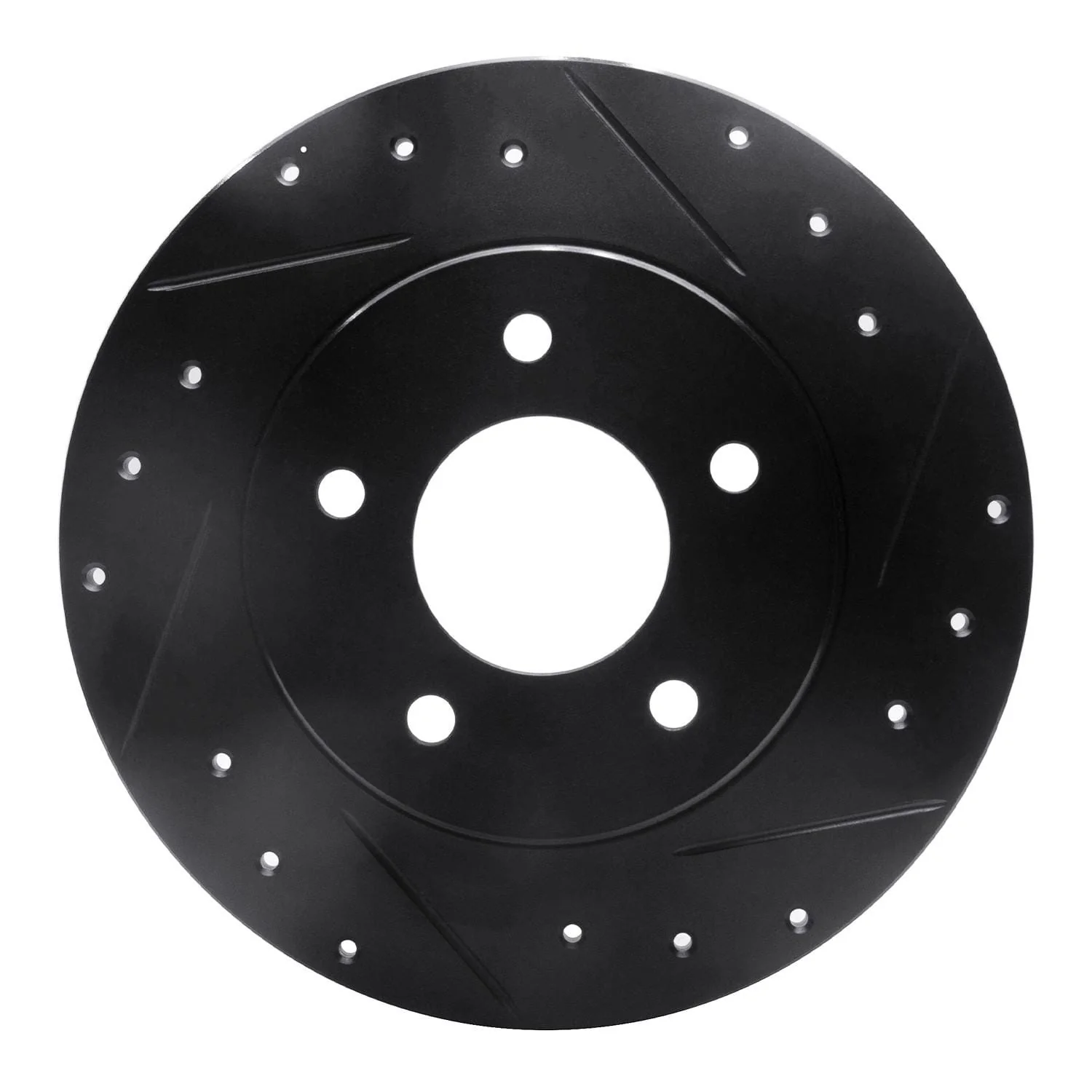 R1 Concepts 94-99 Buick Regal Rear Right Drilled & Slotted Black Brake Rotor