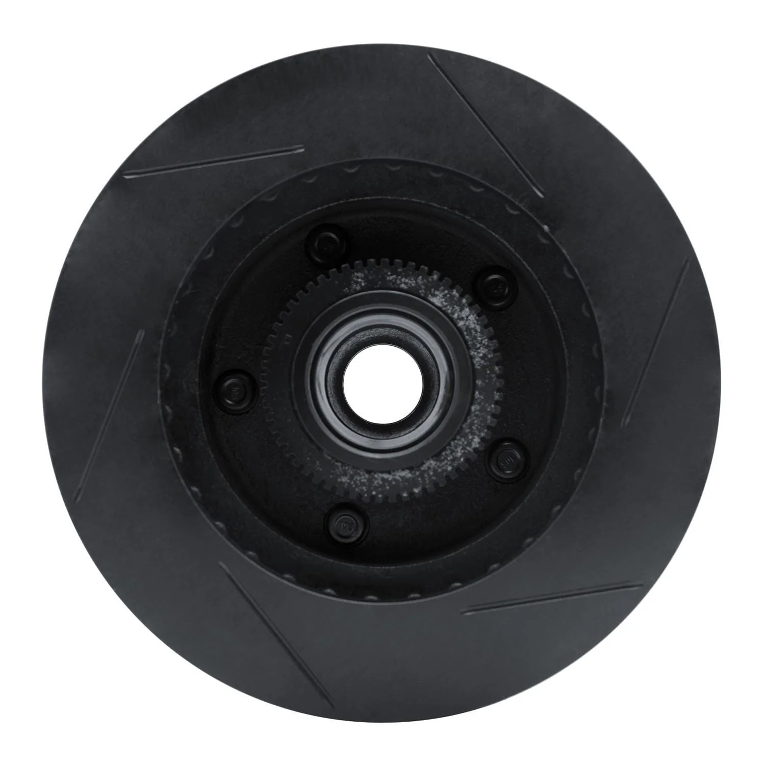 R1 Concepts 94-99 Dodge Ram 1500 Pickup Front Left Slotted Black Brake Rotor - Image 2