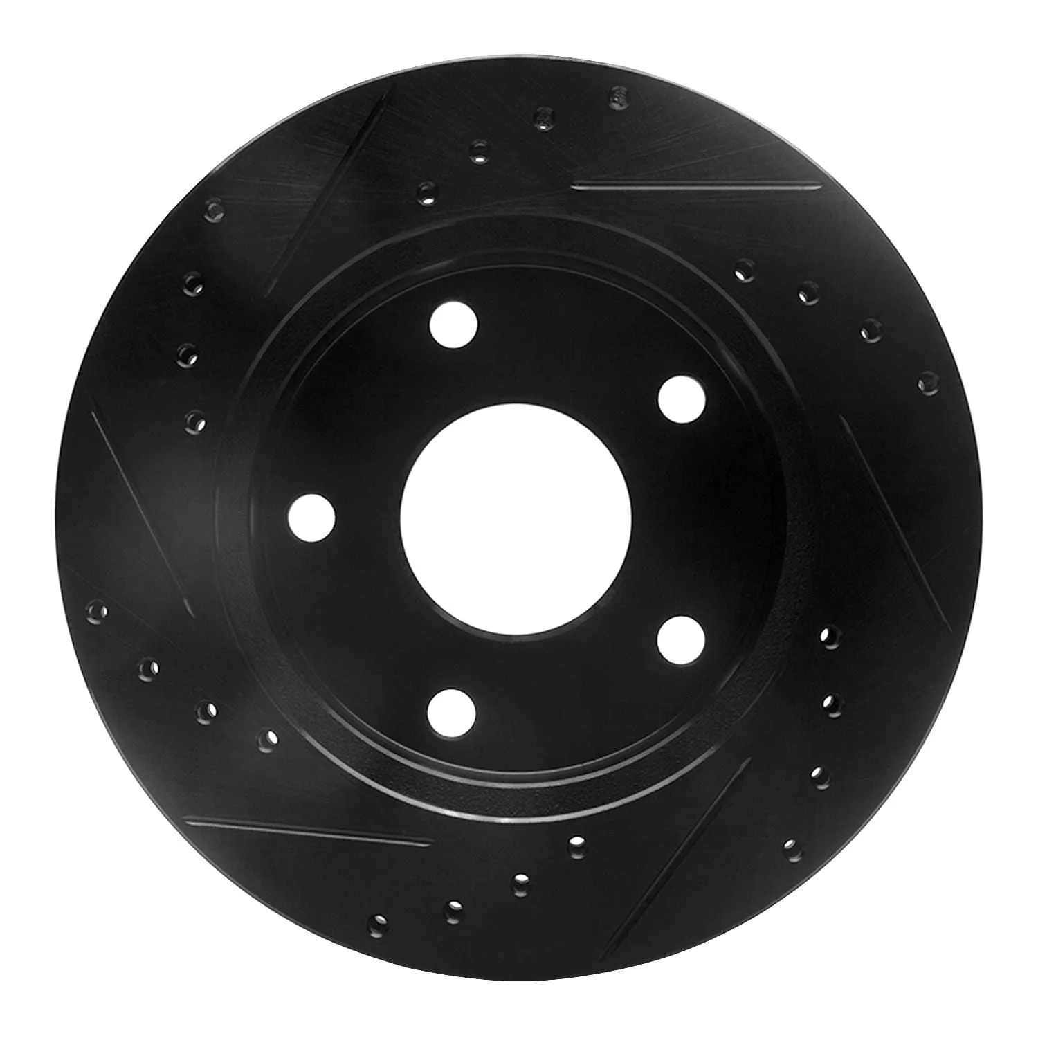 R1 Concepts 94-99 Dodge Ram 1500 Pickup Front Right Drilled & Slotted Black Brake Rotor - Image 2