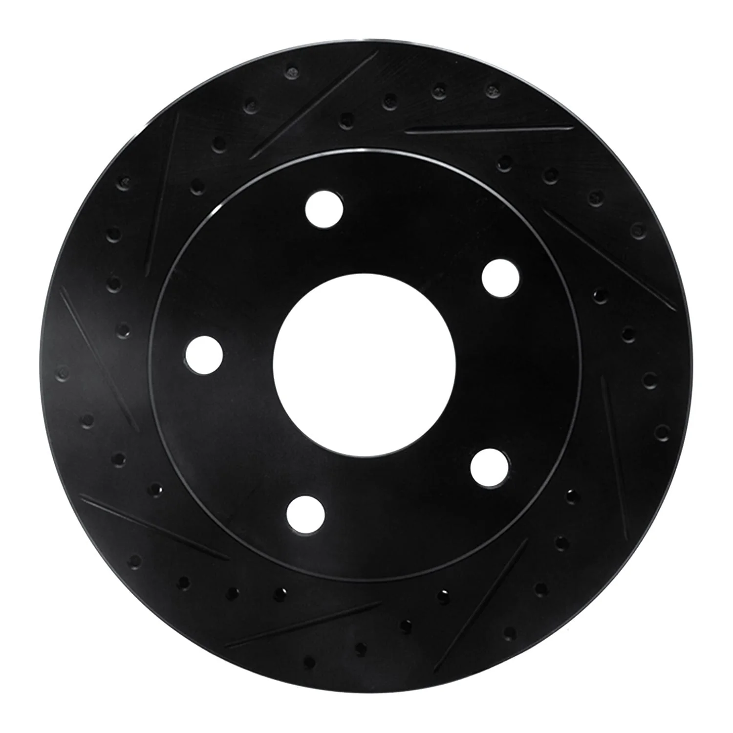 R1 Concepts 94-99 Dodge Ramcharger (Mexico) Front Left Drilled & Slotted Black Brake Rotor