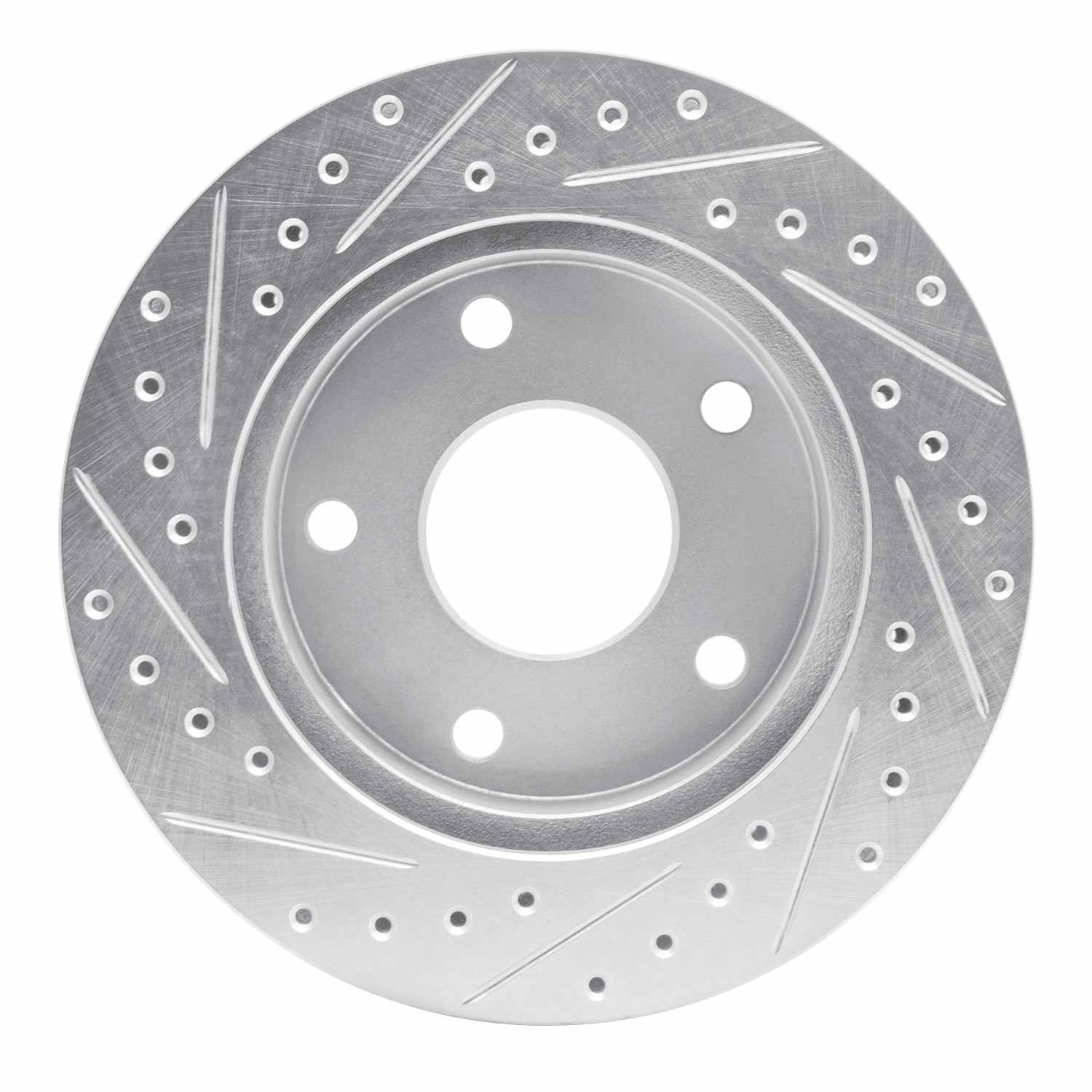 R1 Concepts 94-99 Dodge Ramcharger (Mexico) Front Right Drilled & Slotted Silver Brake Rotor - Image 2