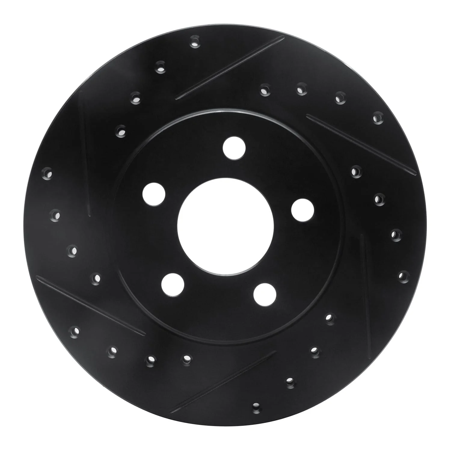 R1 Concepts 95-00 Chrysler CIRRUS Front Left Drilled & Slotted Black Brake Rotor