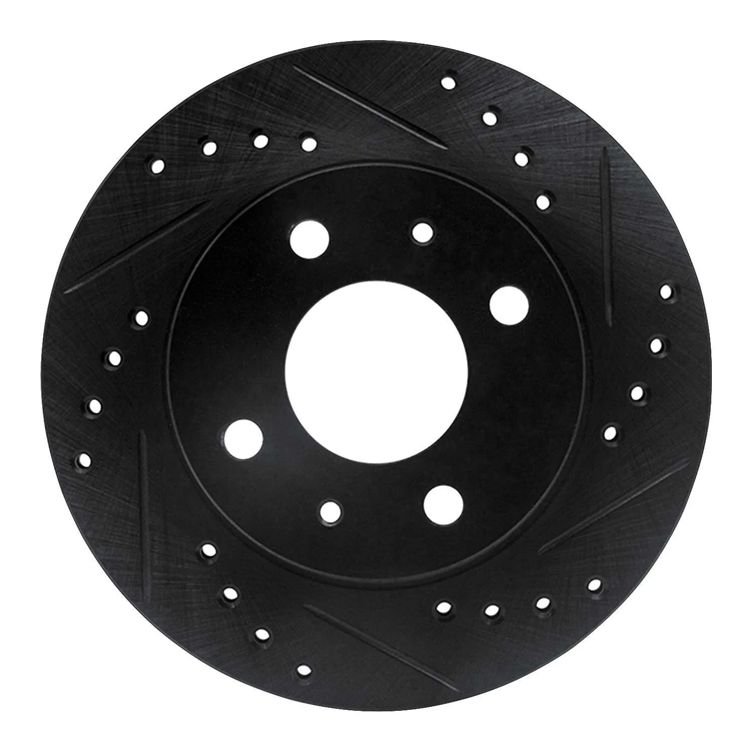 R1 Concepts 95-00 Nissan Lucino (Mexico) Front Right Drilled & Slotted Black Brake Rotor
