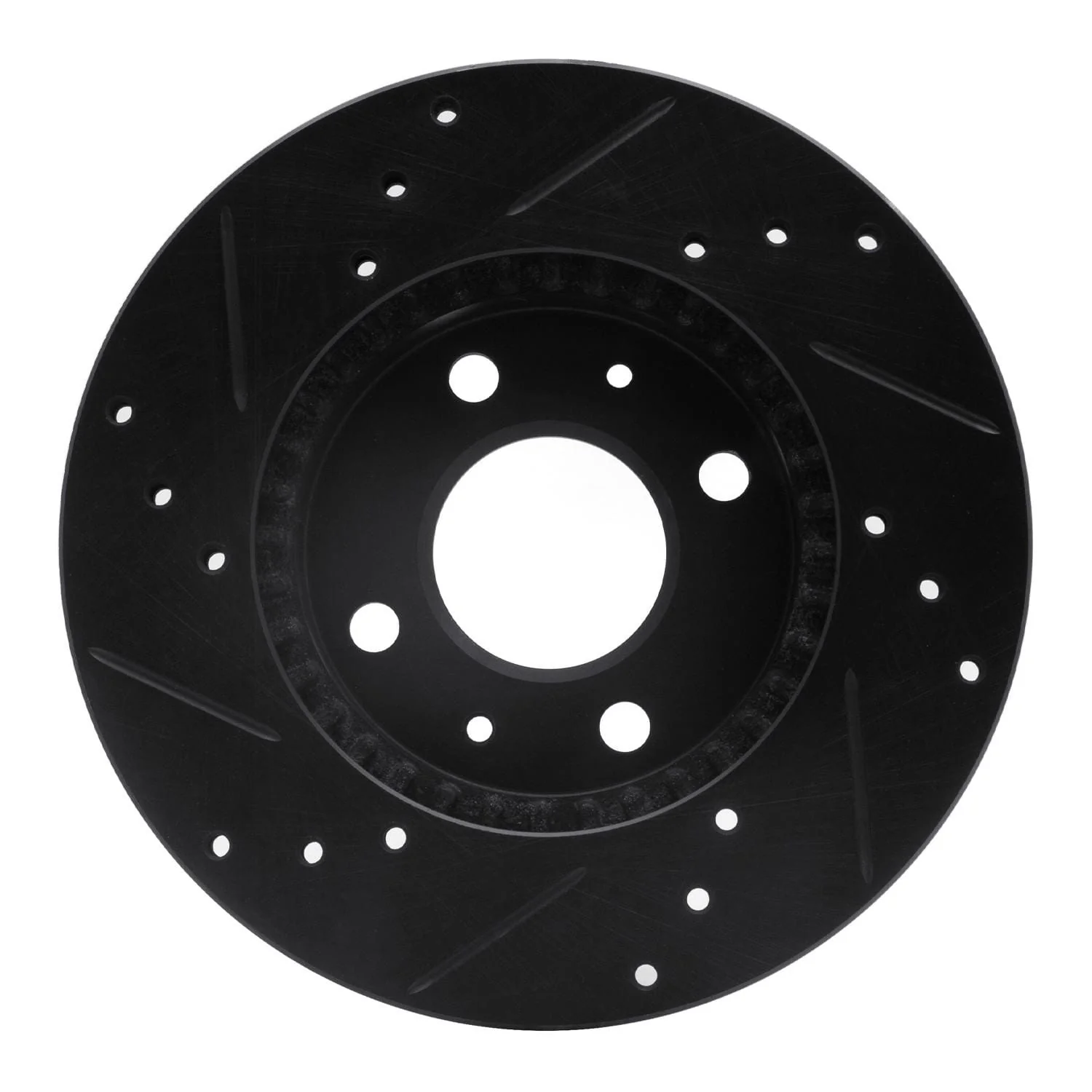 R1 Concepts 95-00 Nissan Sentra Front Right Drilled & Slotted Black Brake Rotor - Image 2