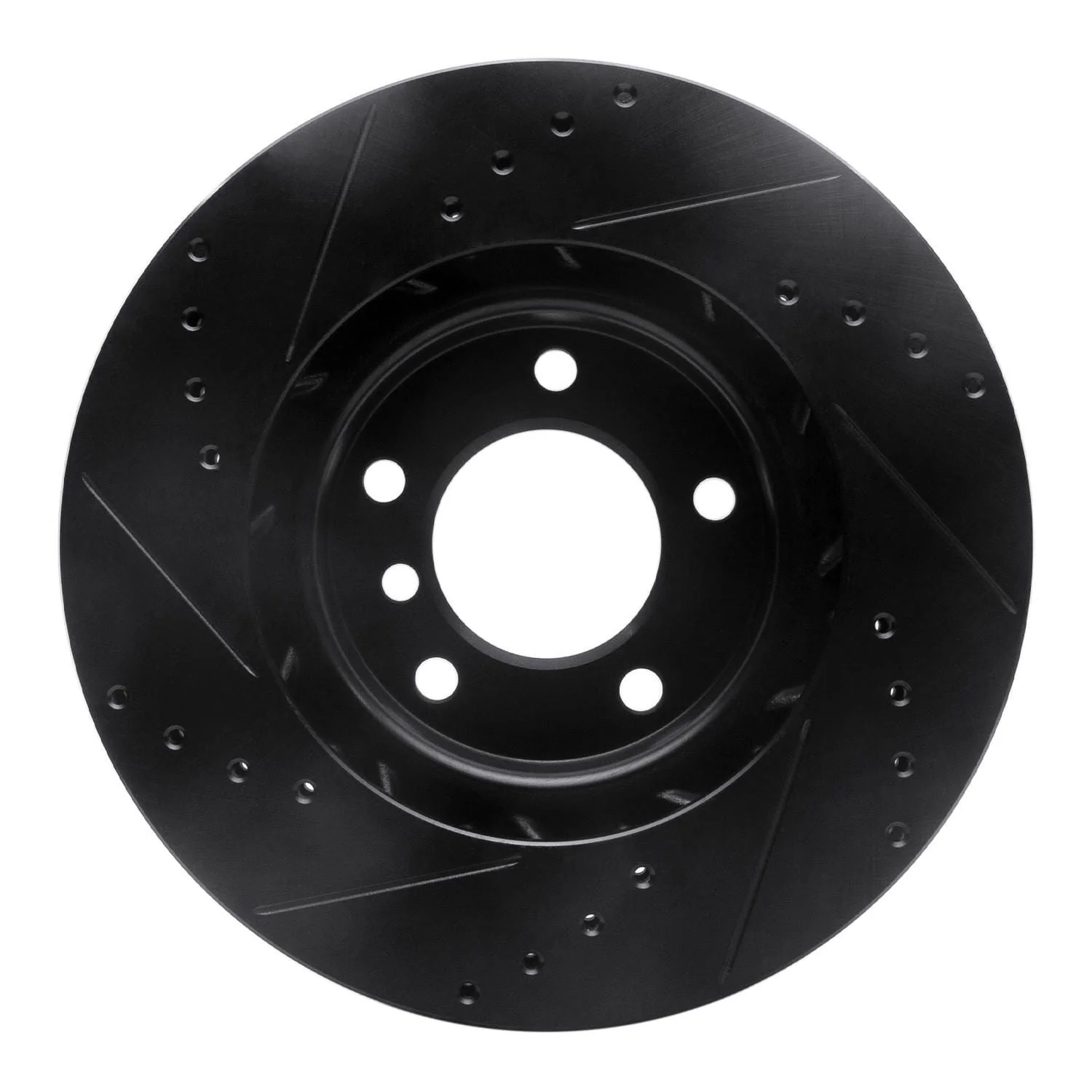 R1 Concepts 95-02 BMW M3 Left Front Drilled & Slotted Black Brake Rotor - Image 2