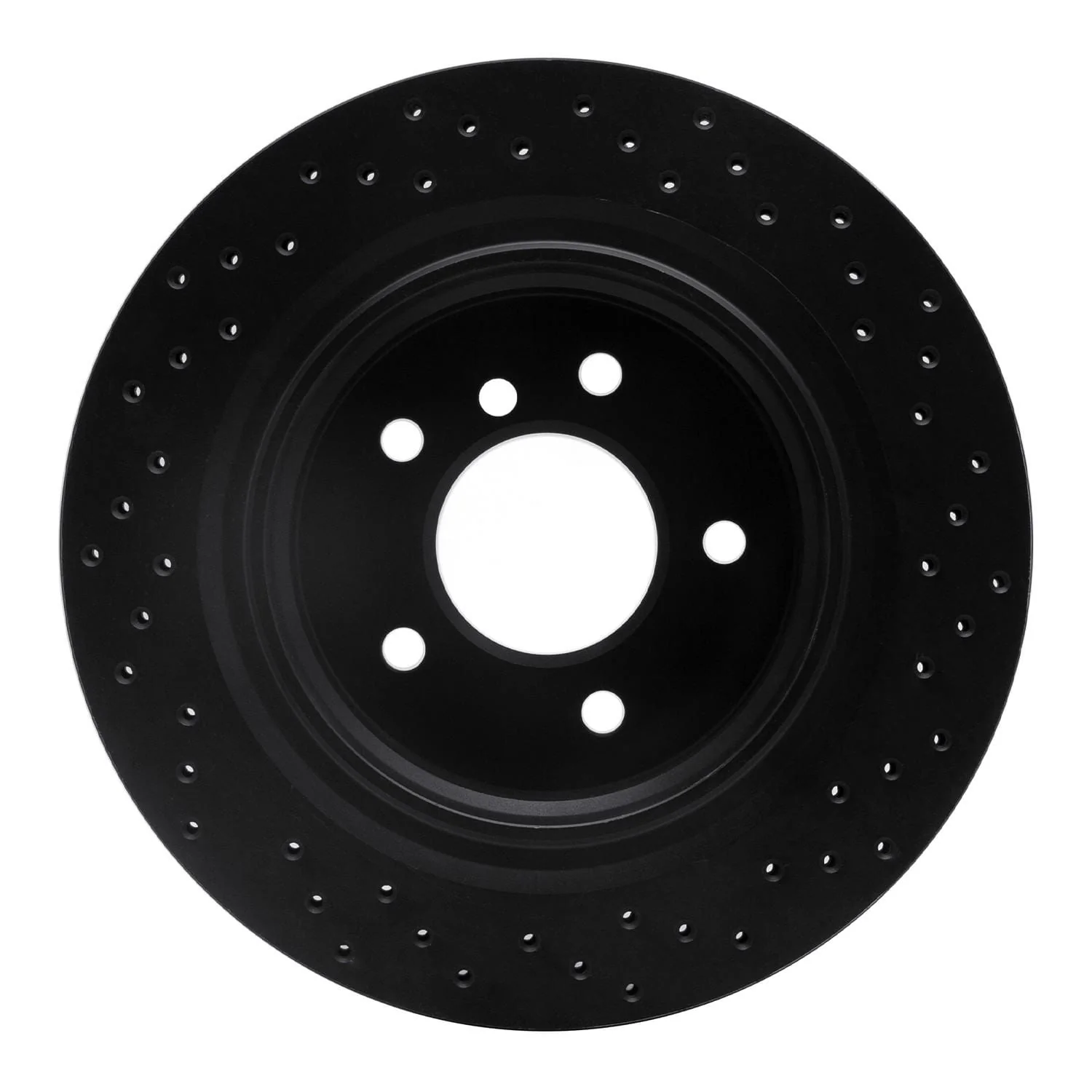 R1 Concepts 95-02 BMW M3 Rear Right Drilled Black Brake Rotor - Image 2