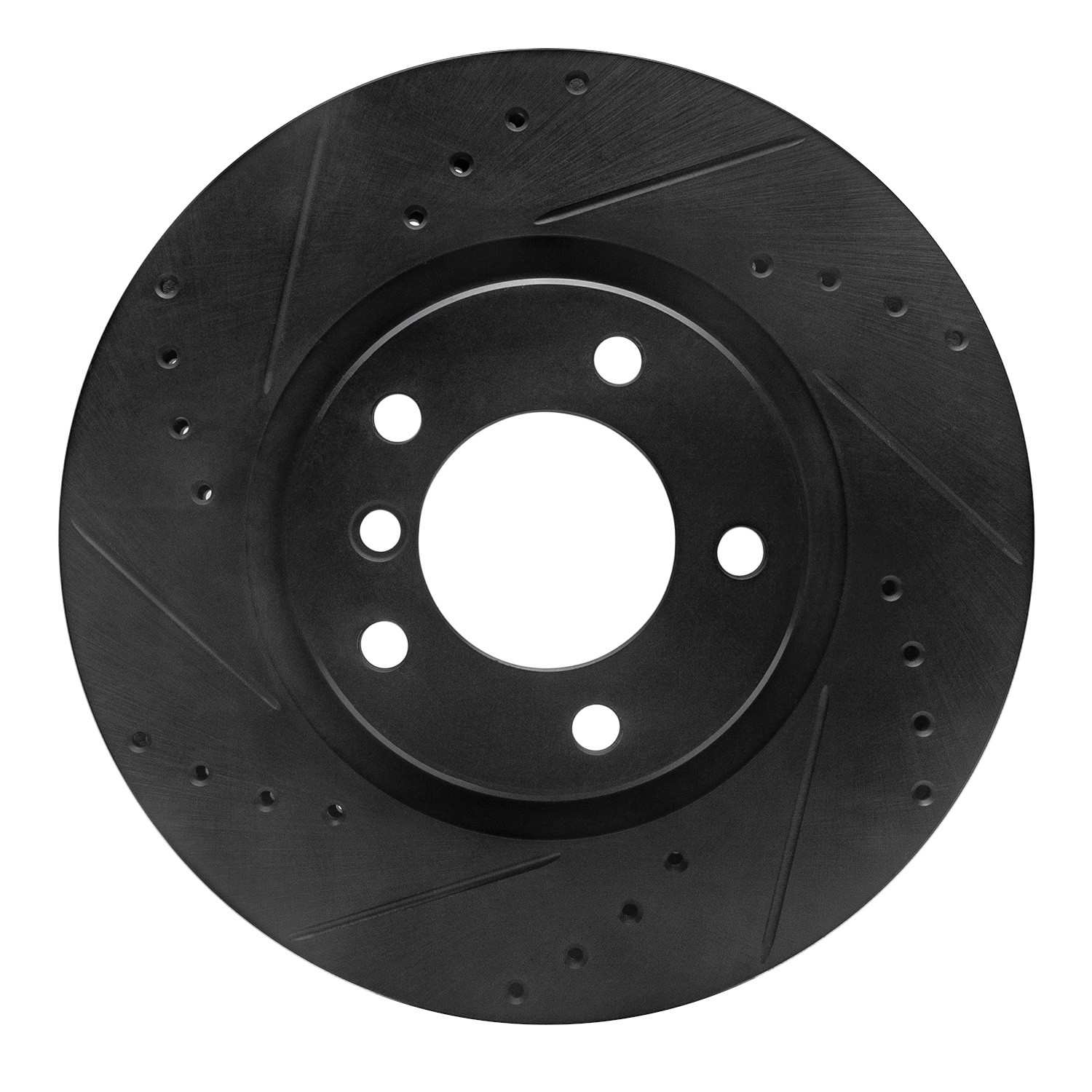 R1 Concepts 95-02 BMW M3 Right Front Drilled & Slotted Black Brake Rotor