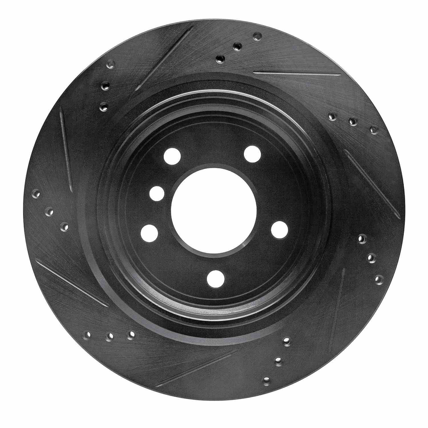 R1 Concepts 95-02 BMW Z3 Left Rear Drilled & Slotted Black Brake Rotor - Image 2