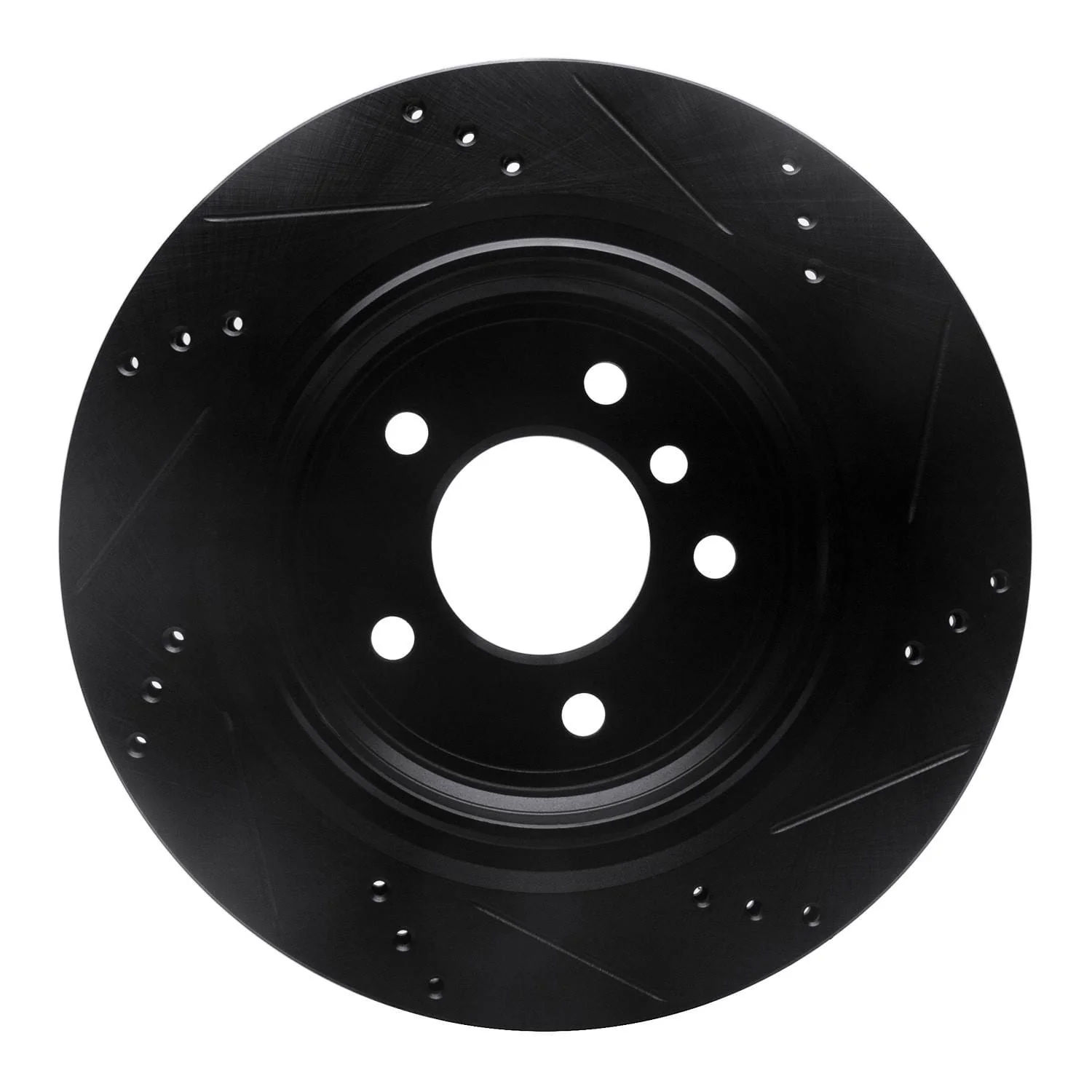 R1 Concepts 95-02 BMW Z3 Right Rear Drilled & Slotted Black Brake Rotor - Image 2