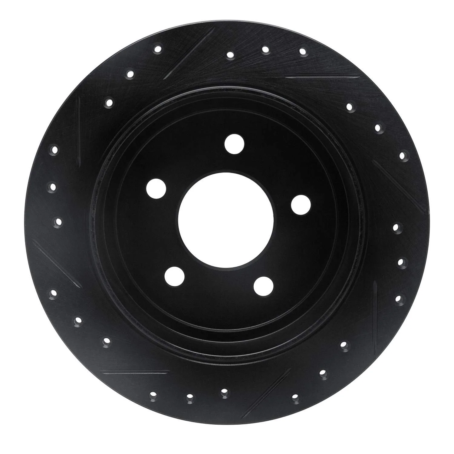 R1 Concepts 95-02 Ford Explorer Rear Right Drilled & Slotted Black Brake Rotor - Image 2